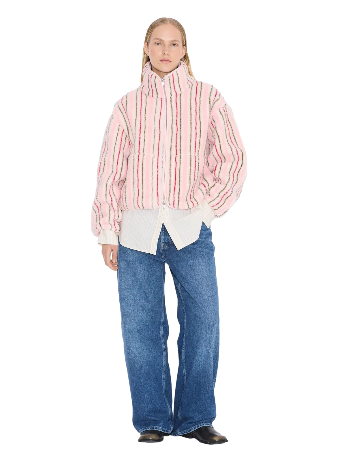 Holzweiler Rype Fleece Jacket Jakke Rosa Mønster - modostore.no