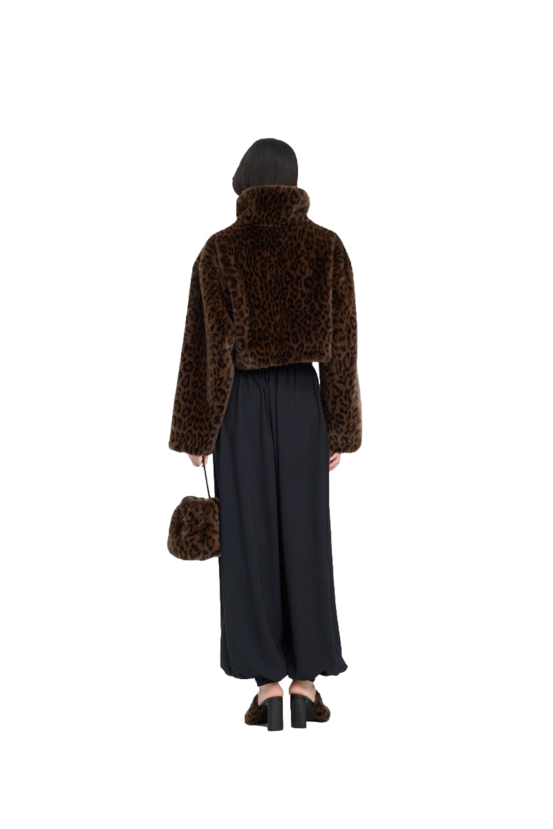 ROTATE Faux Fur Crop Jacket Jakke Leo