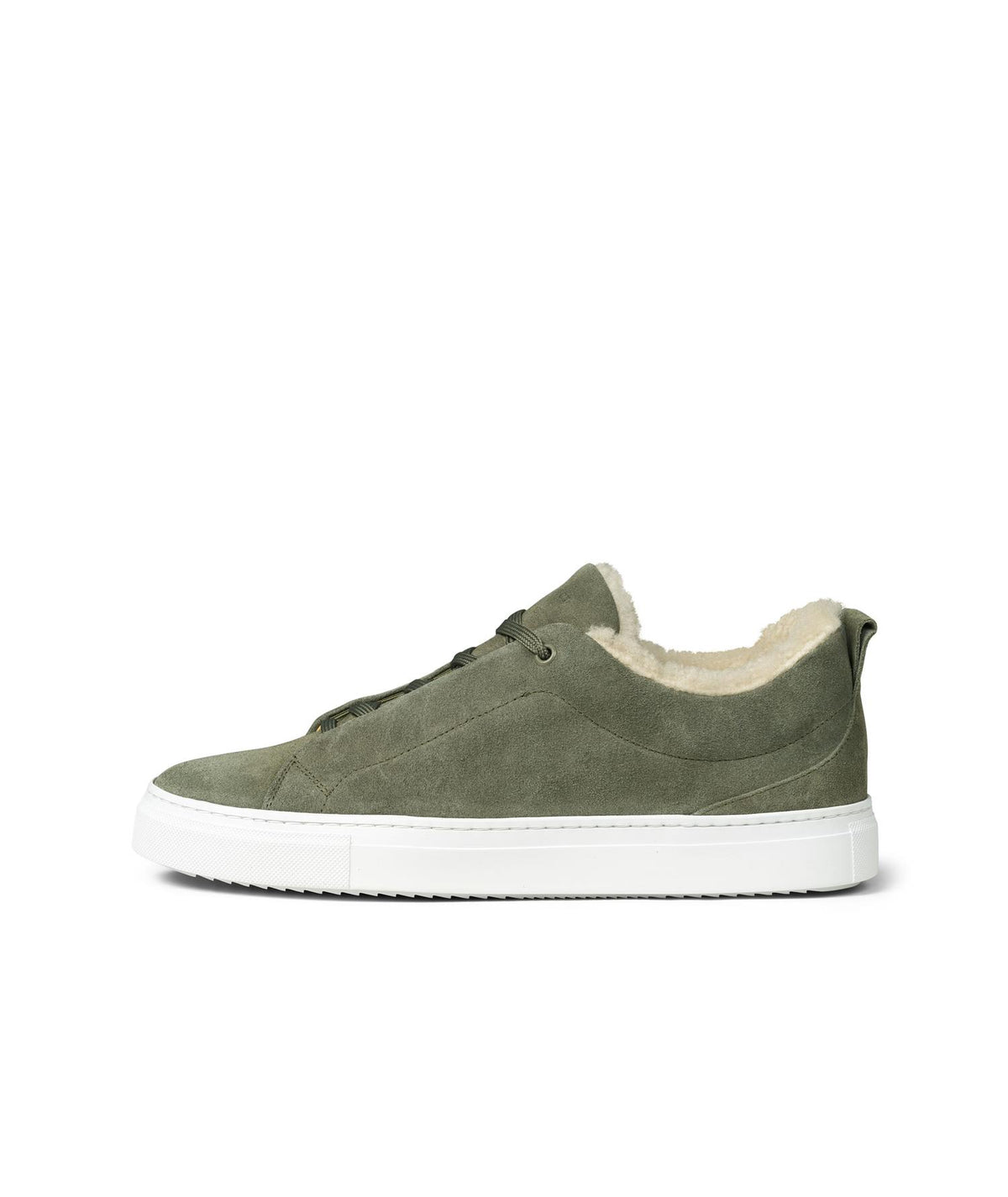 Grå og grønn Garment Project Leo sko, casual sneakers med lakkdetaljer og komfortabel passform.