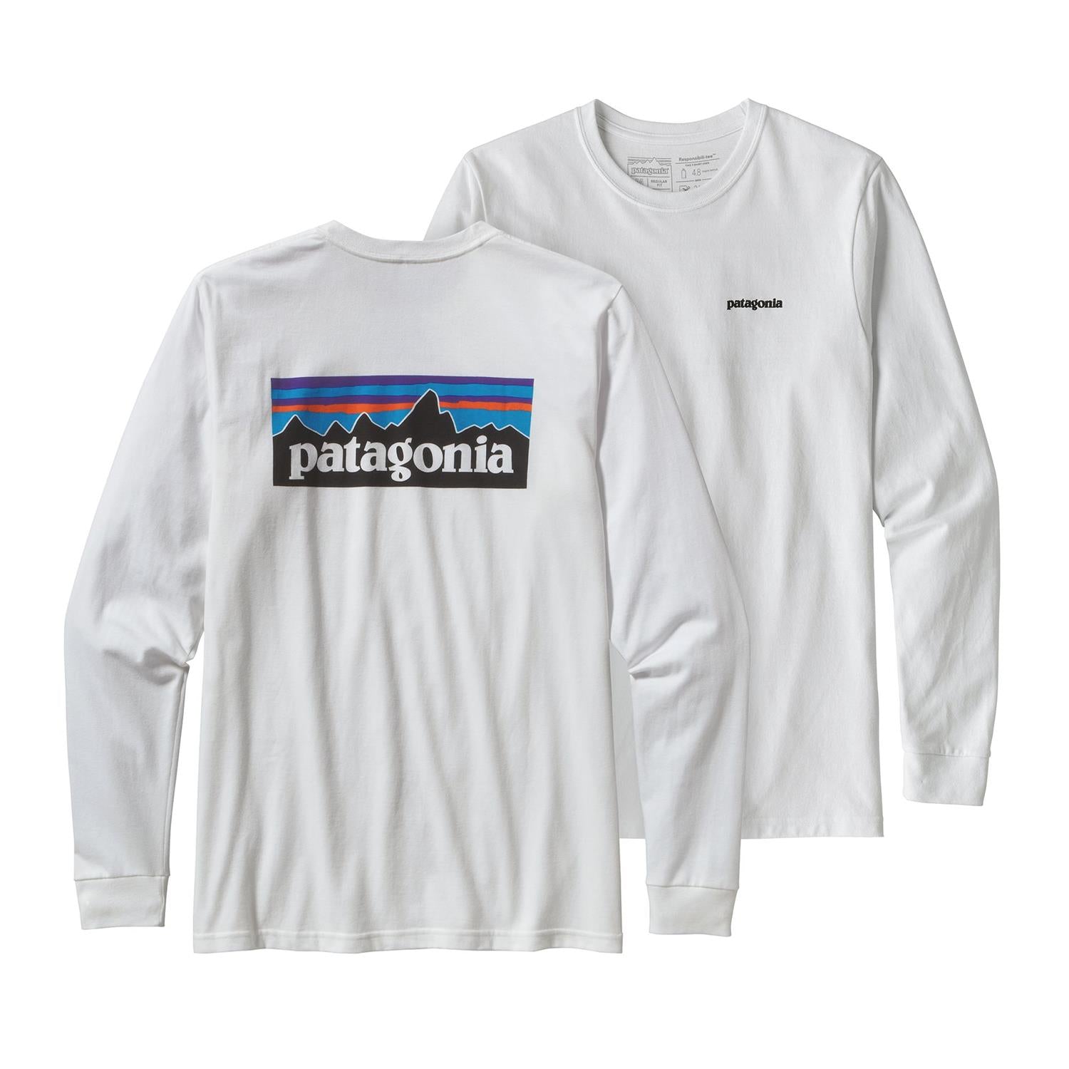 Patagonia M L/S Logo Responsibili-Tee Longsleeve Hvit - modostore.no