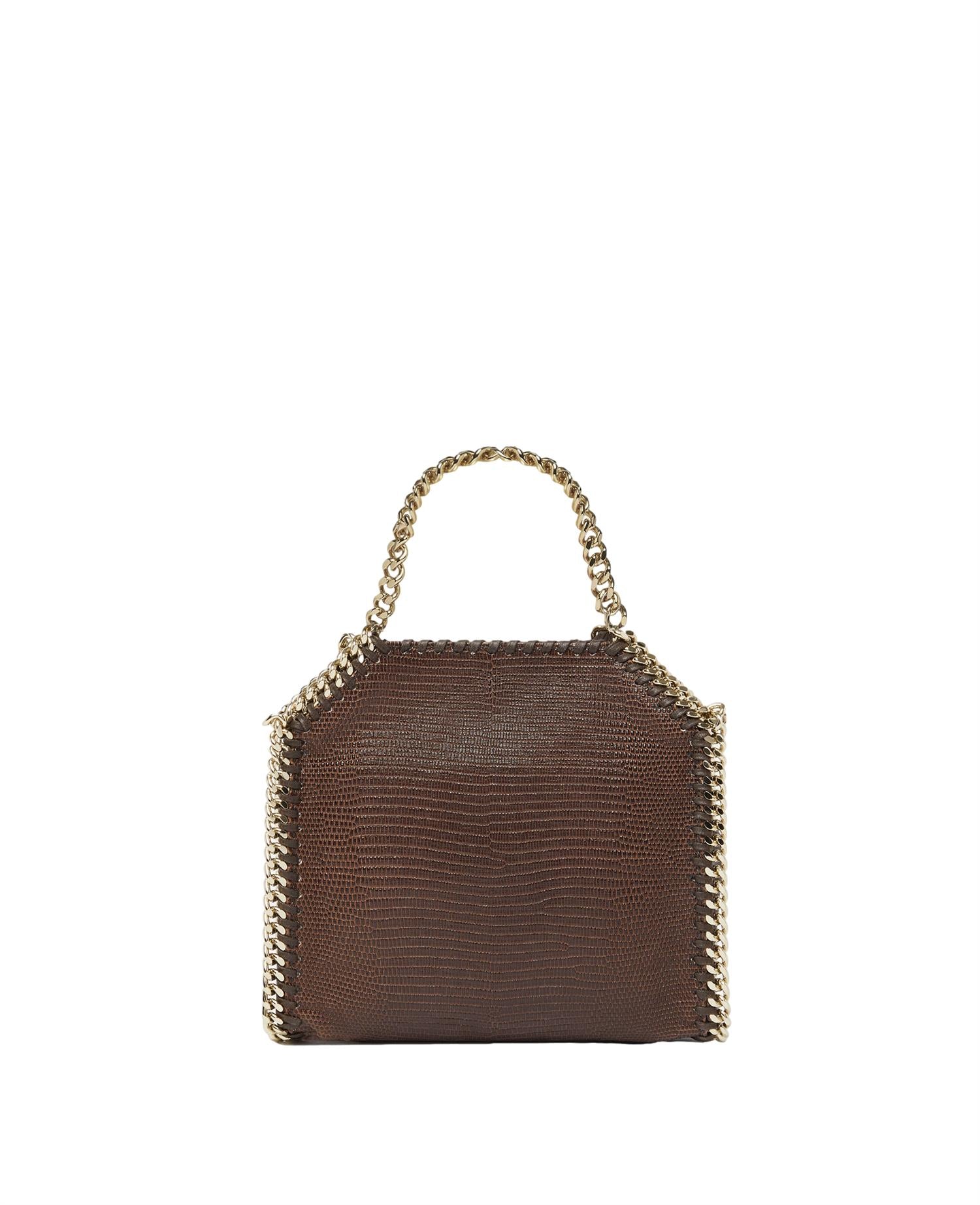 Stella McCartney Falabella Mini Tote Embossed Veske Mørkebrun - modostore.no