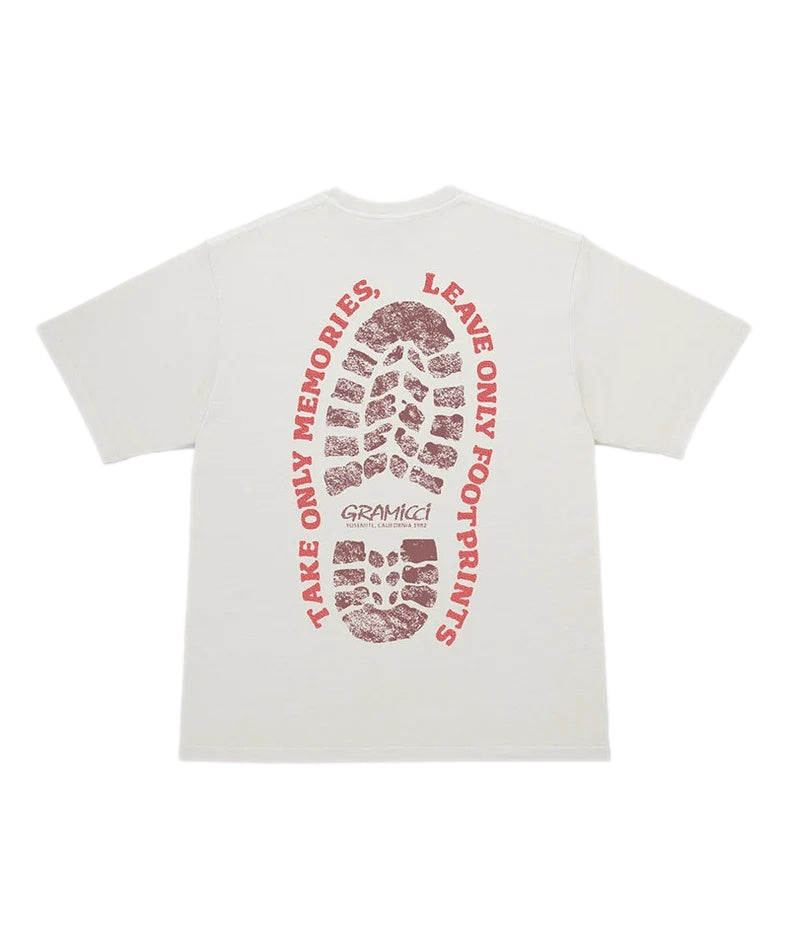 Gramicci Footprints Tee Pigment Dyed T-shirt Beige - modostore.no