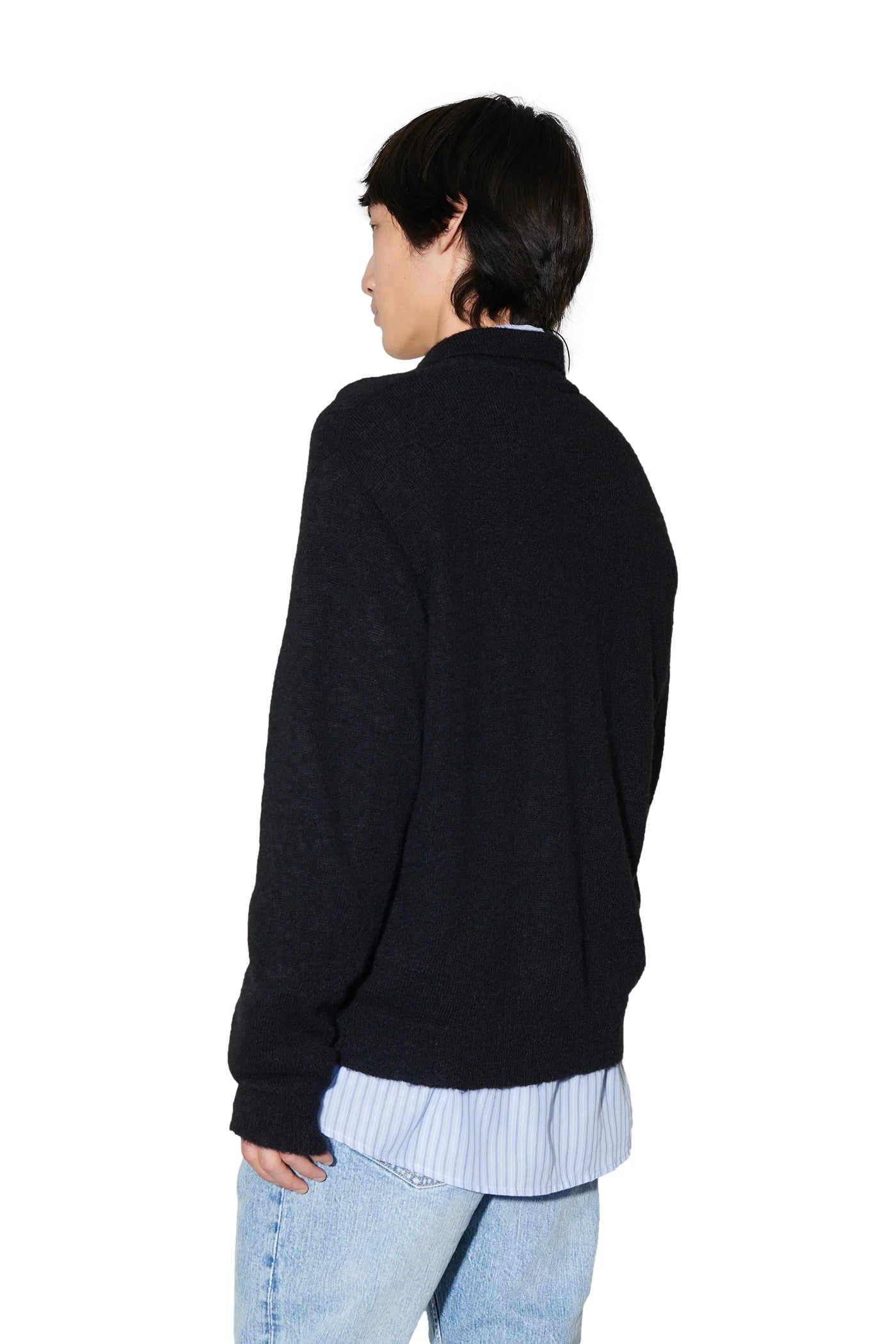 Our Legacy Evening Polo Cardigan Sort - modostore.no