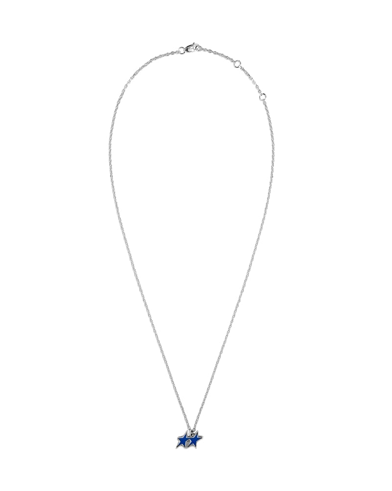 TwoJeys Tilted Enameled Necklace Smykke Sølv / Blå - modostore.no