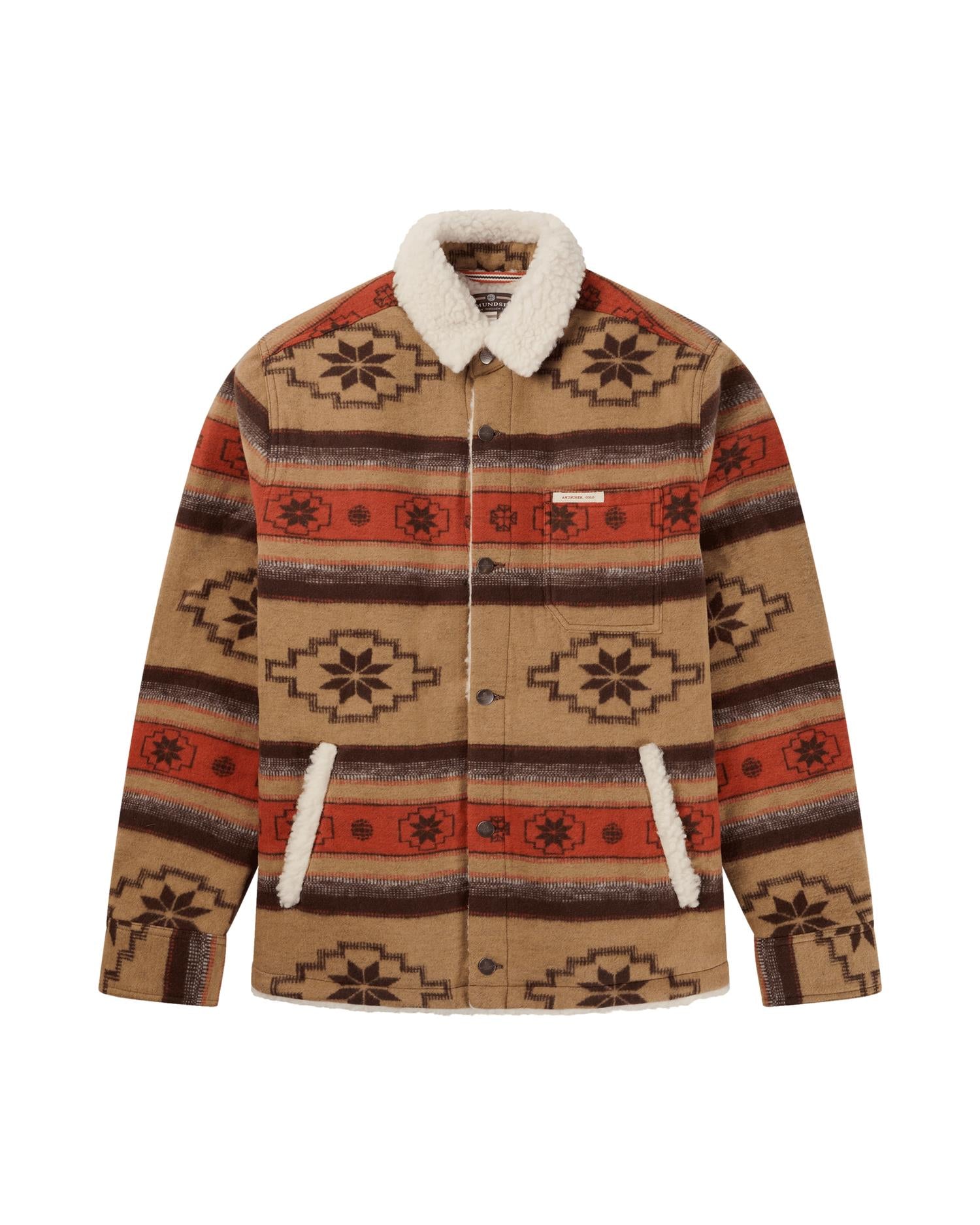 Amundsen Harvester Åkle Overshirt Jakke Beige Mønster