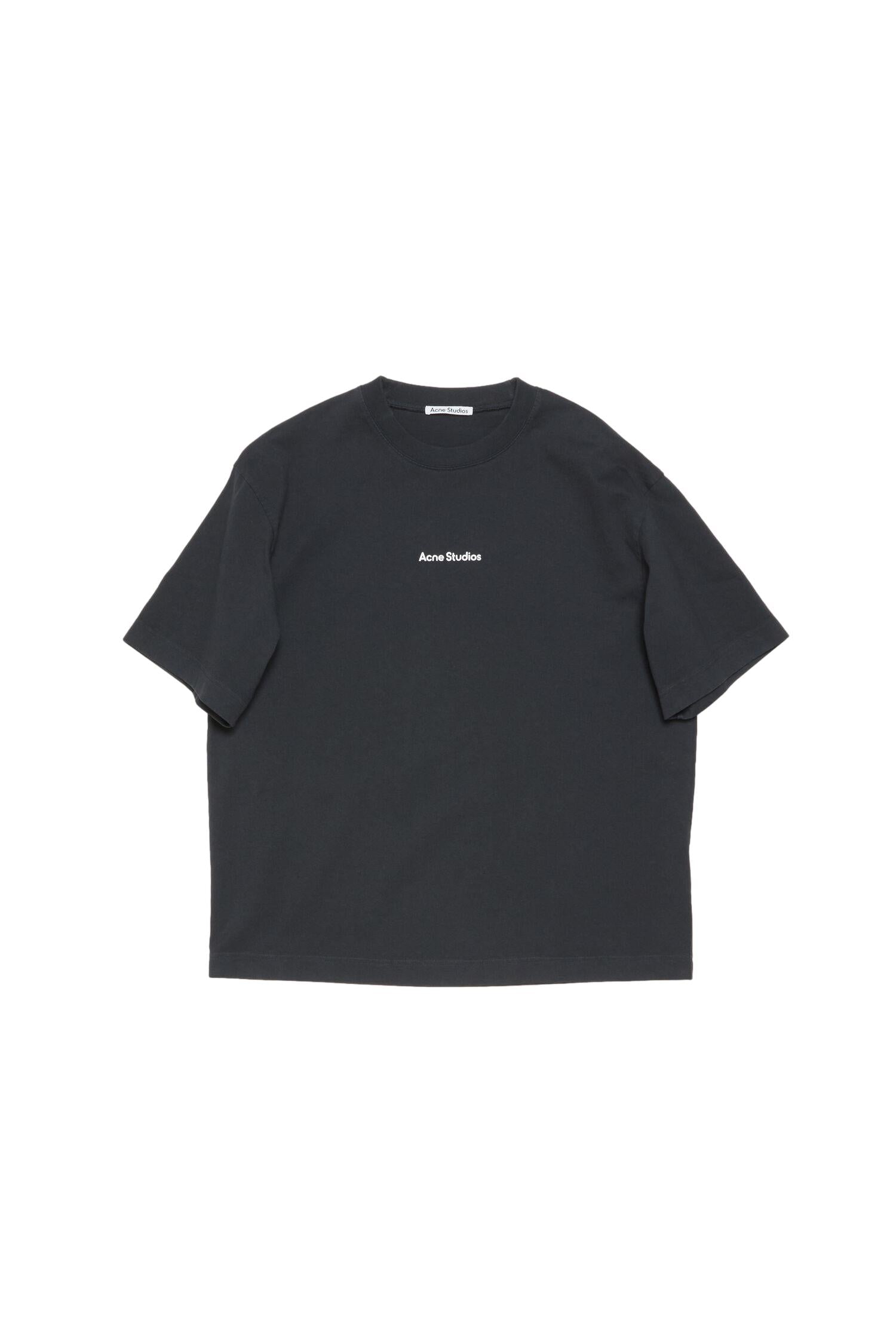 Acne New Logo Tee T-shirt Vasket Sort - modostore.no