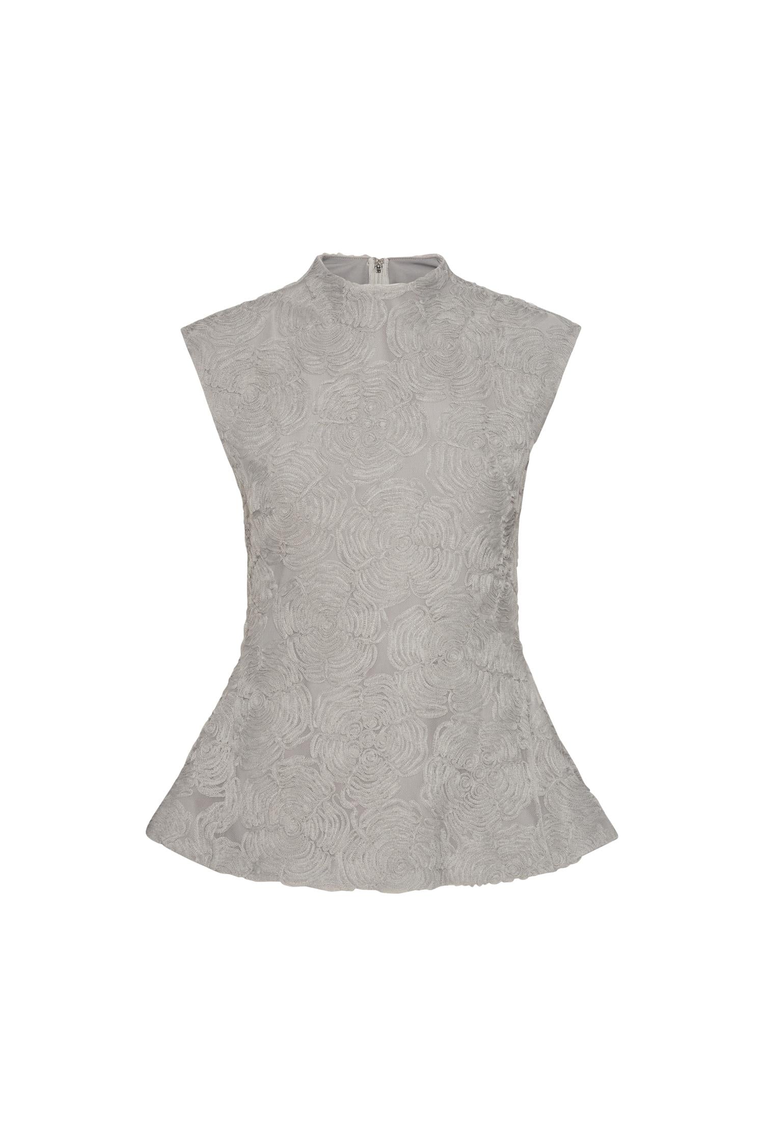 ROTATE Mesh Sleeveless Top Topp Grå