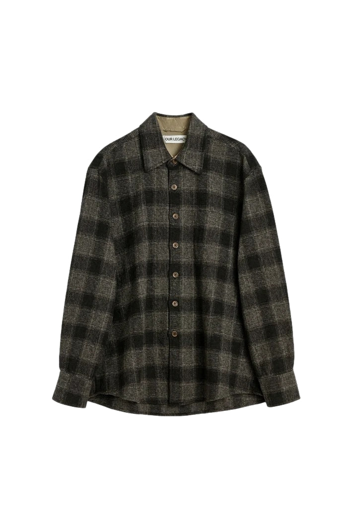 Our Legacy Above Shirt Skjorte Sort Og Beige - modostore.no