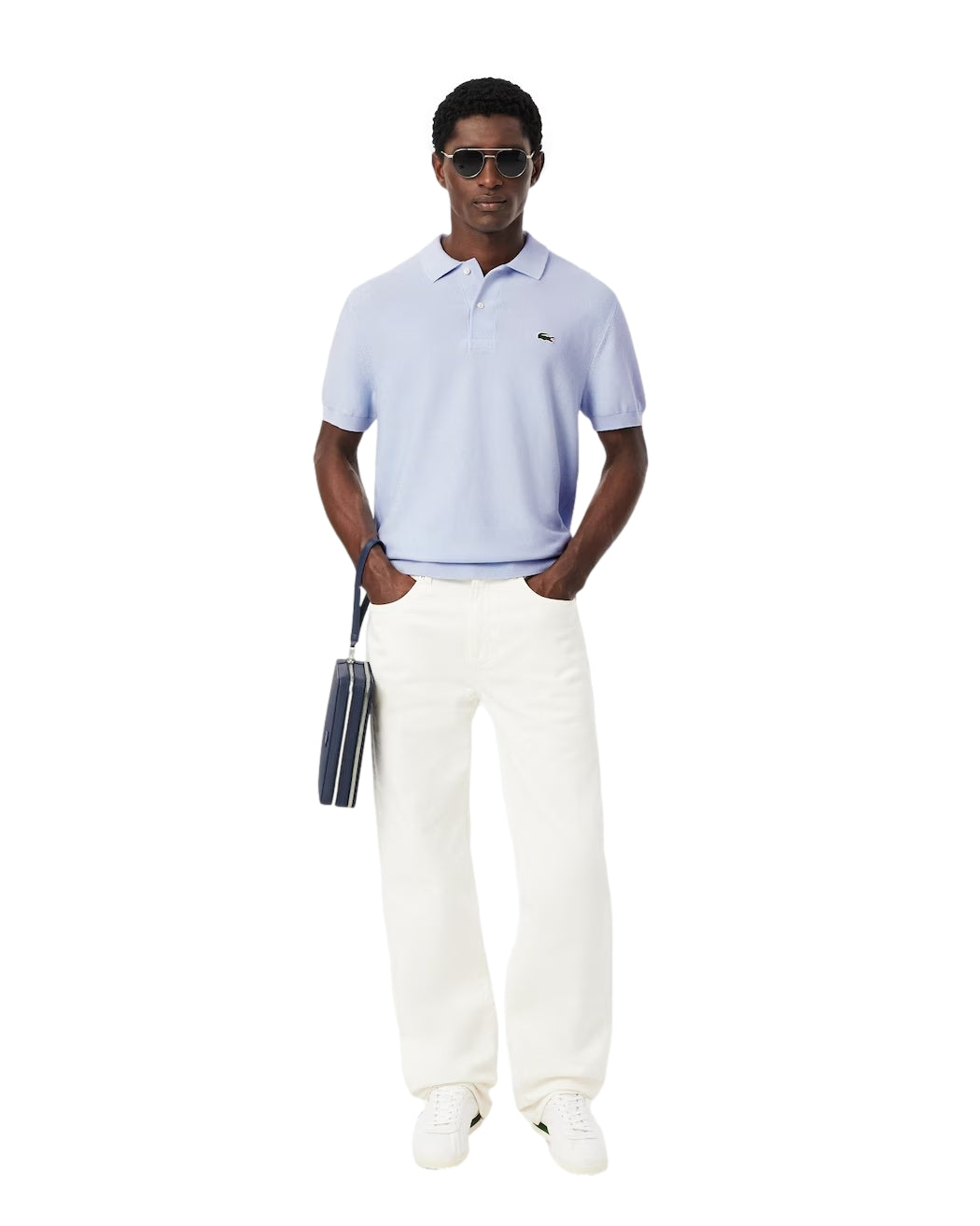Lacoste Classic Fit Knitted Polo Shirt T-shirt Lyseblå - modostore.no