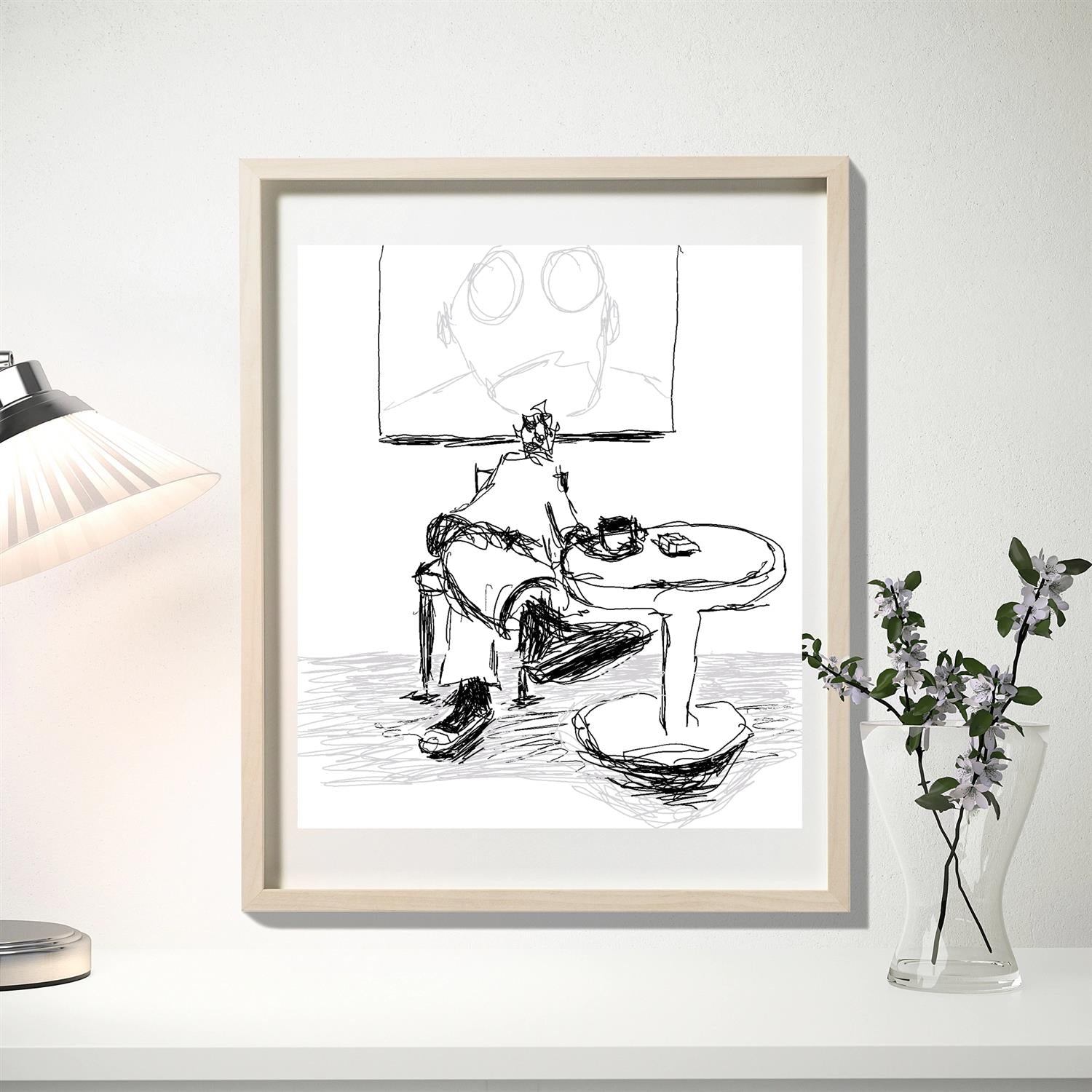 Ole-Kristian Joki Haukeberg Kunstpause A3 kunstverk med abstrakte farger og tekstur på papir.