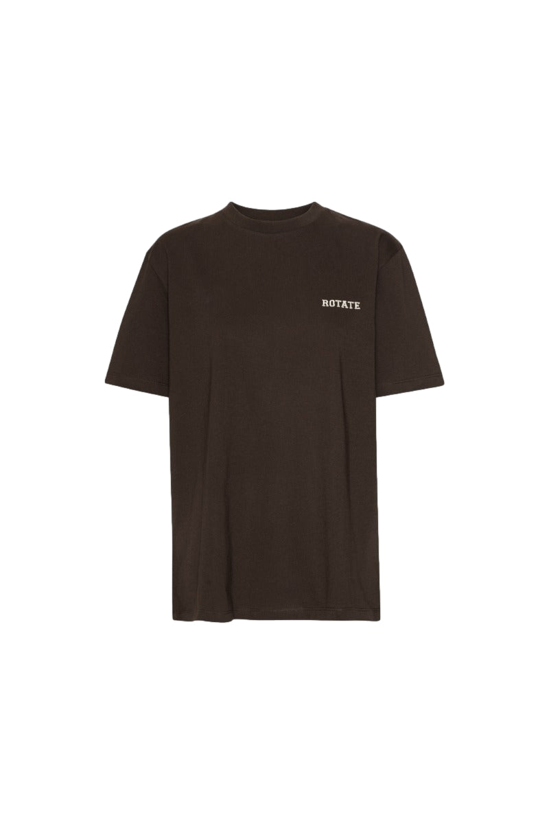 ROTATE Jersey Oversized T-Shirt Topp Mørkebrun