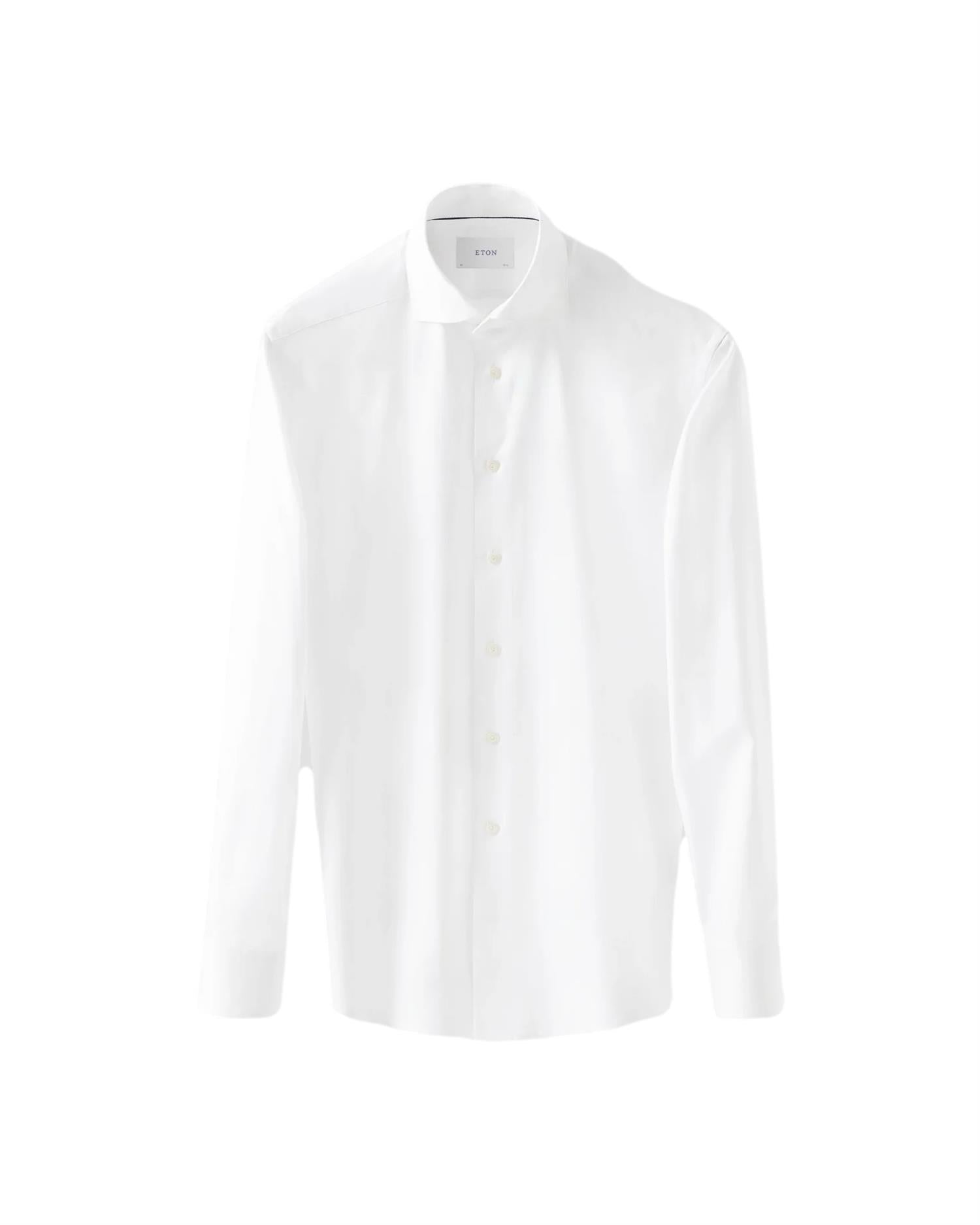 Eton Semi Solid Fine Twill Shirt Skjorte Off-White - modostore.no