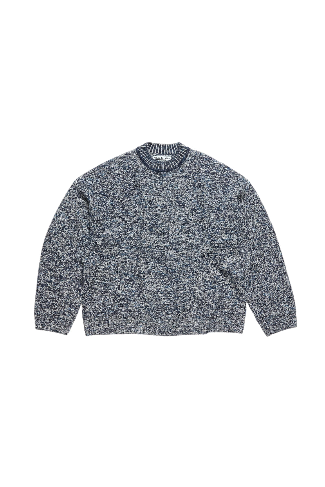 Acne Jacquard Jumper Genser Mørk Blå Melert - modostore.no