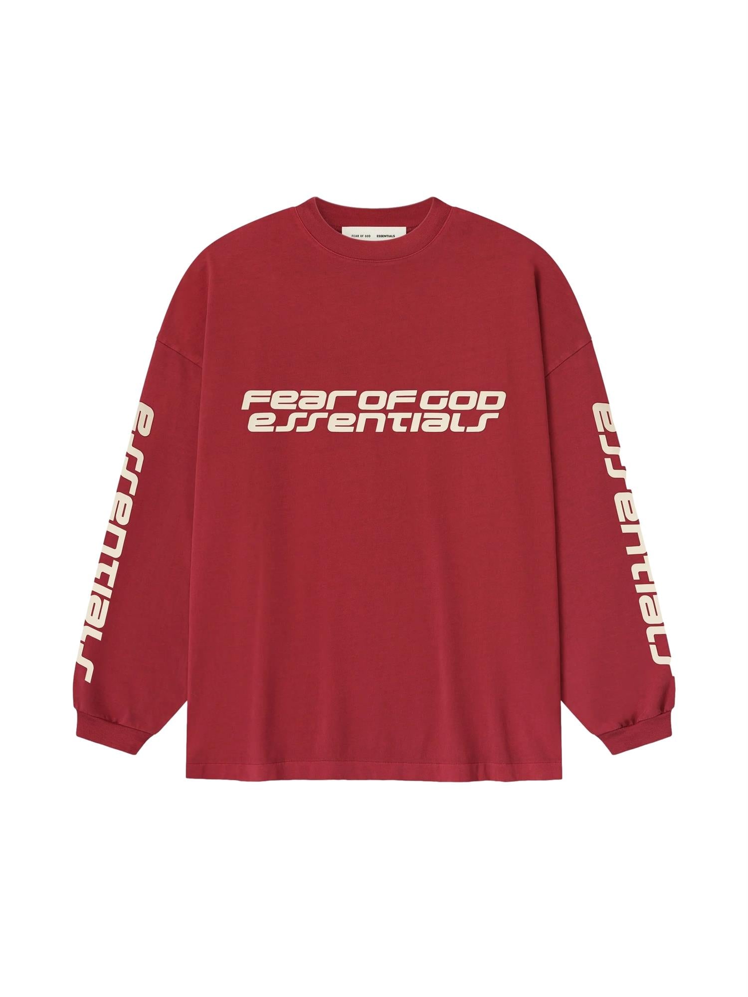 Fear of God Essentials 90'S Long Sleeve Tee Longsleeve Rød - modostore.no