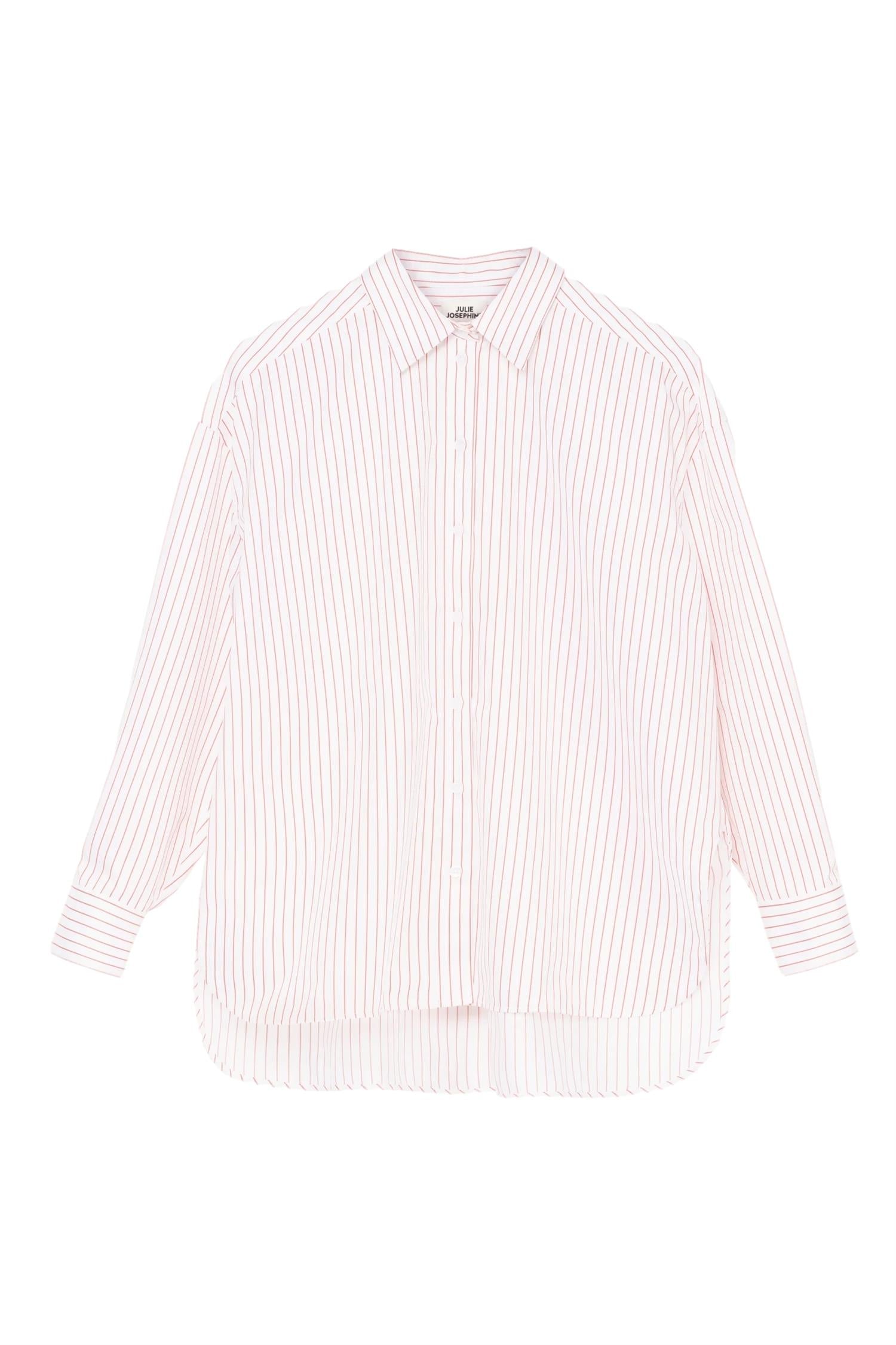 Julie Josephine Edwina Shirt Skjorte Stripet Oransje - modostore.no