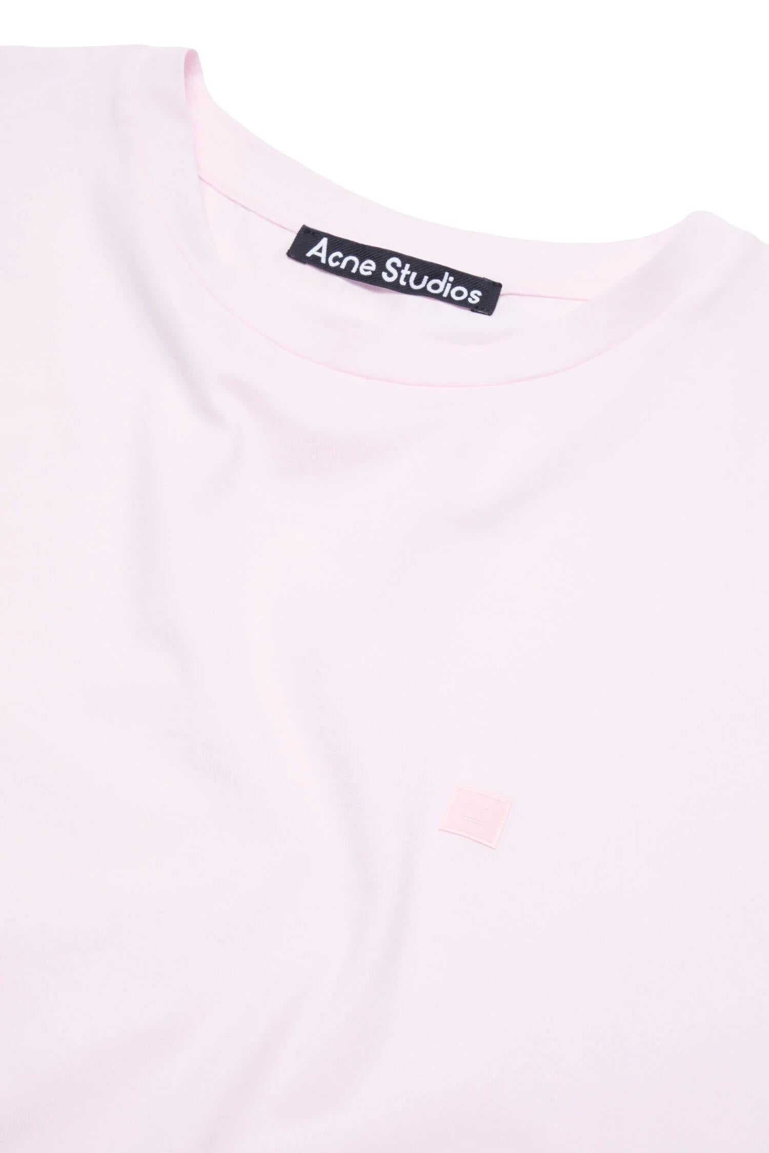 Acne Regular Fit Face T-Shirt T-shirt Lys Rosa - modostore.no