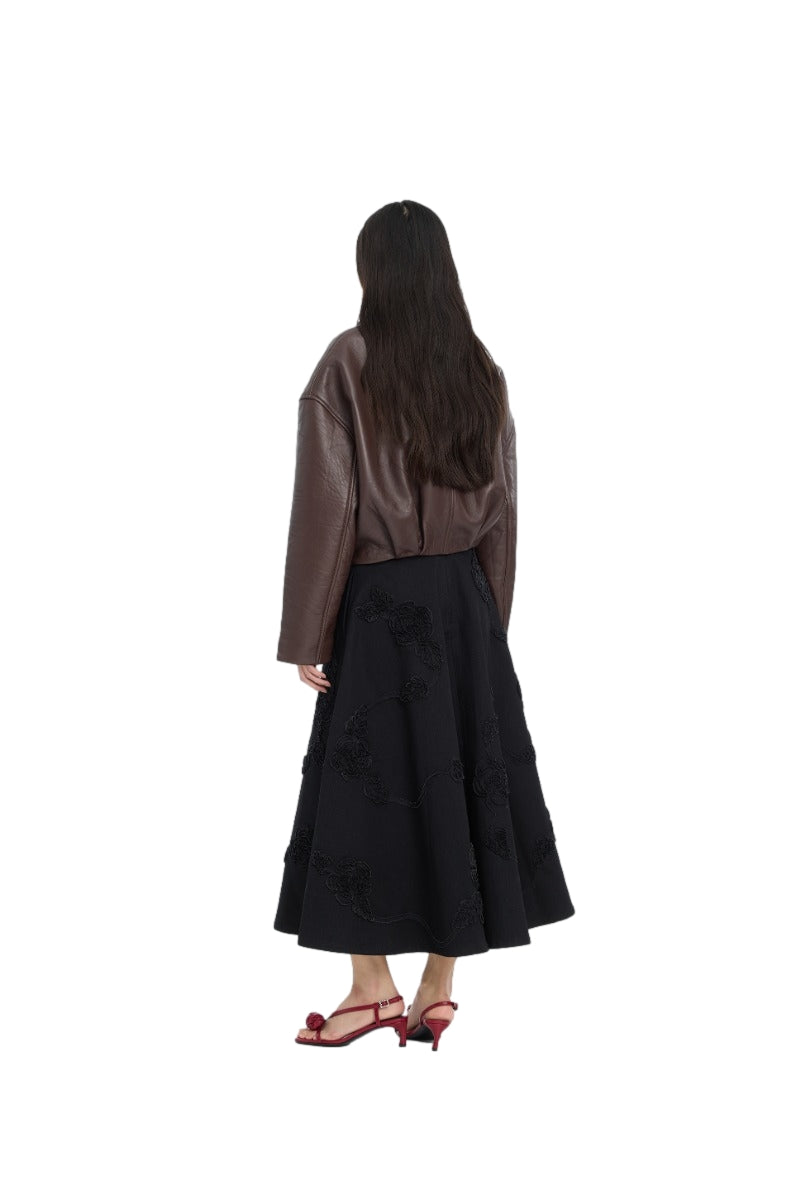 ROTATE Bonded Leather Jacket Kjole Mørkebrun