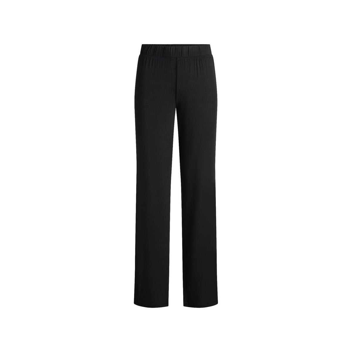 Skims Sleep langermet pyjamasett i sort med knapper, komfortabelt undertøy i mykt stoff, perfekt for søvn og avslapning.