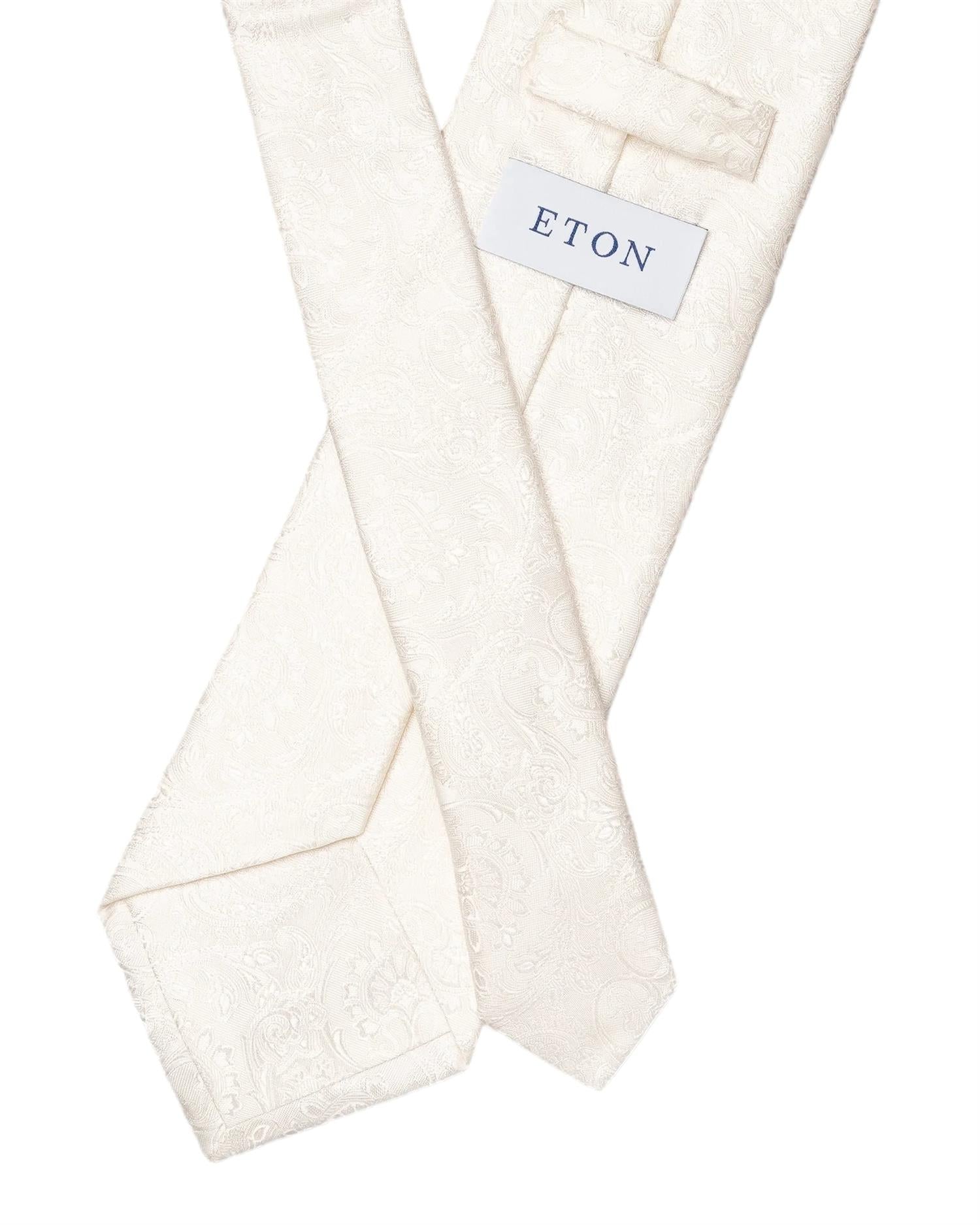 Eton Paisley Wedding Silk Tie Slips Kremfarget - modostore.no