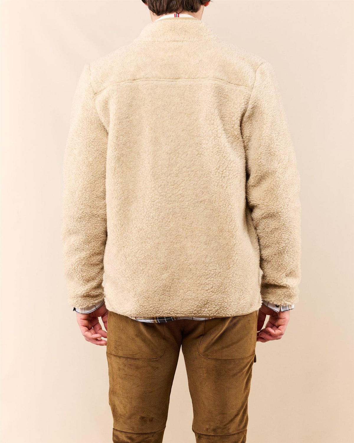 Amundsen Heroes Wool Fleece Jakke for menn i brun og beige, varm og komfortabel fleecejakke med ullmateriale