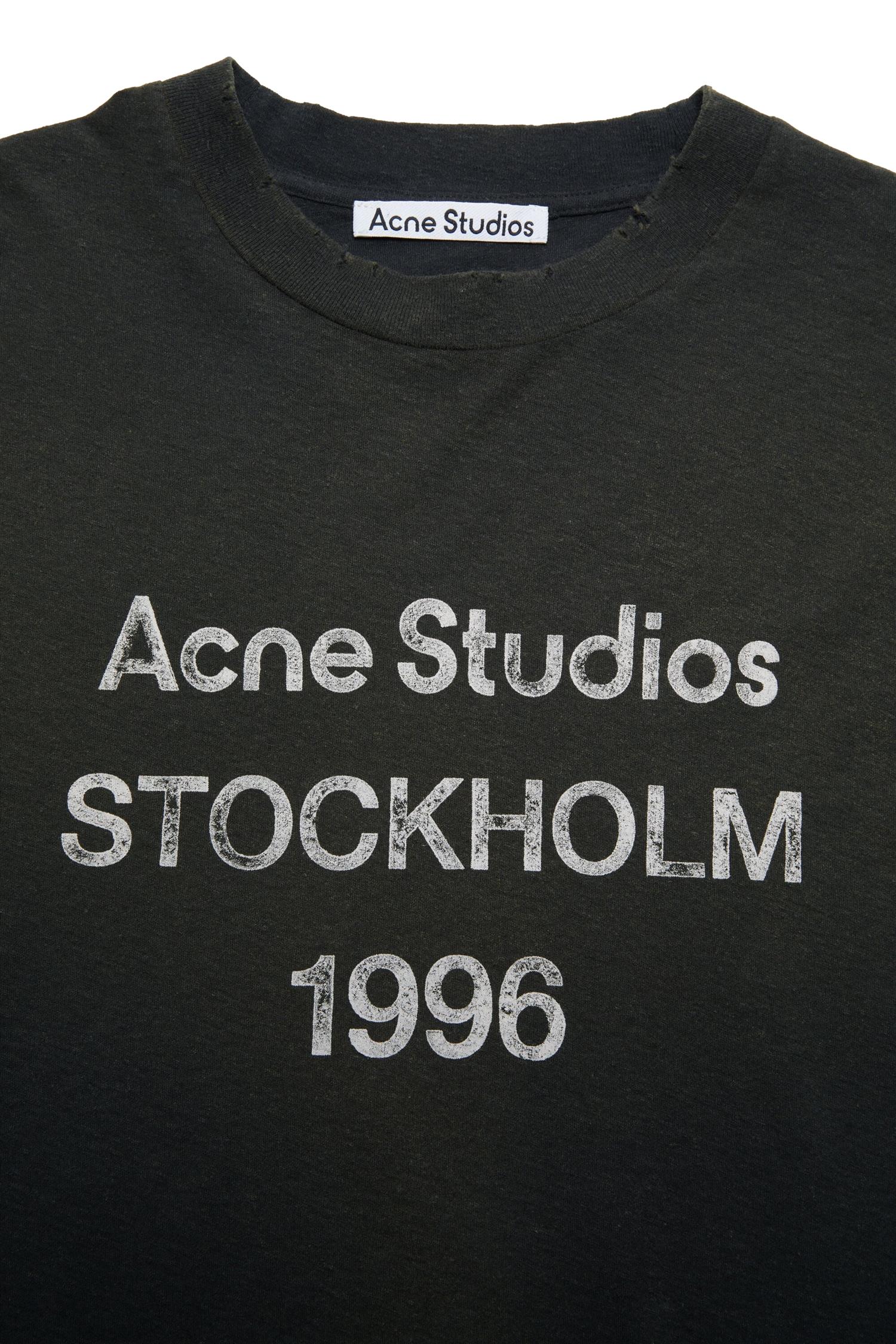 Acne Logo T-shirt LS - Relaxed fit Longsleeve Sort