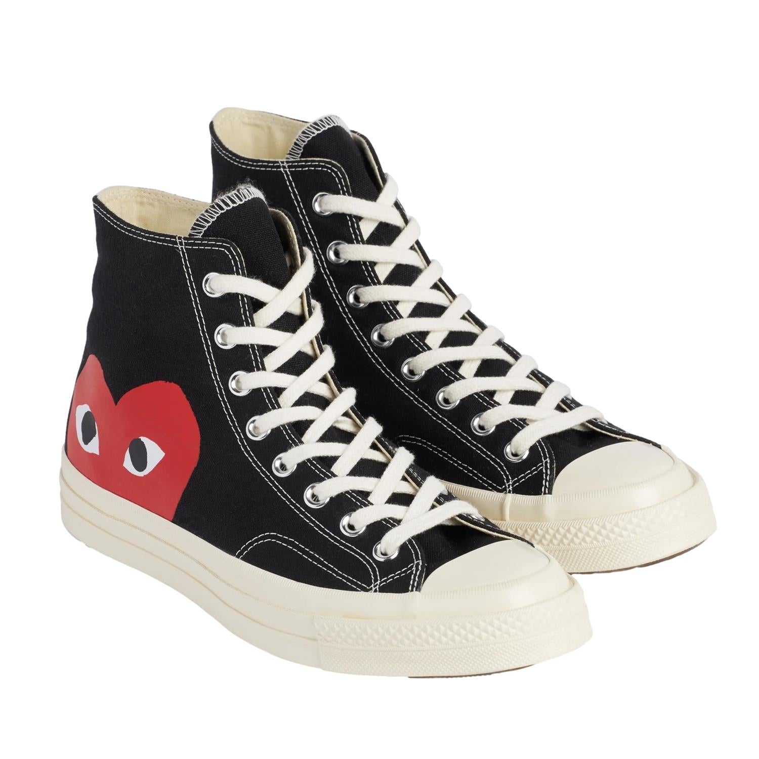 Comme des Garcons Play x Converse CDG BIG HEART HI TOP Black Sko Sort - modostore.no