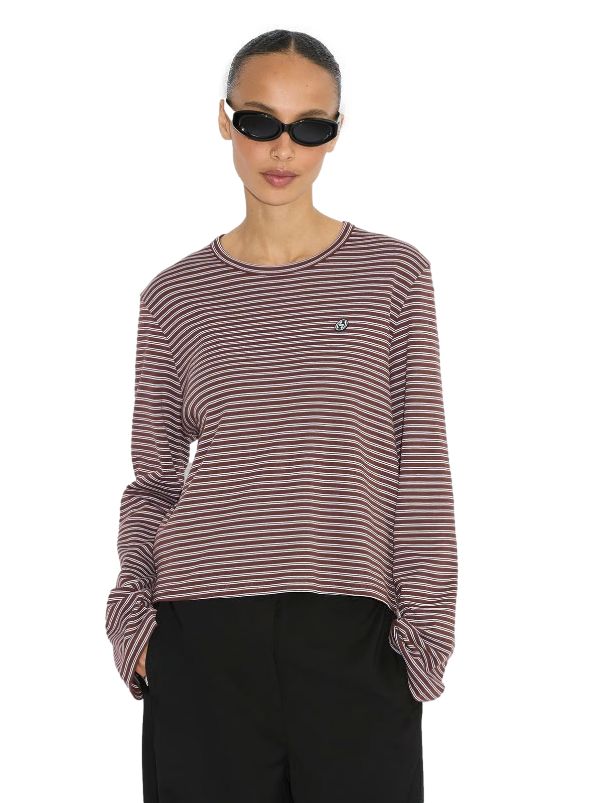 Holzweiler Street Stripe LS Topp Burgunder Striper - modostore.no