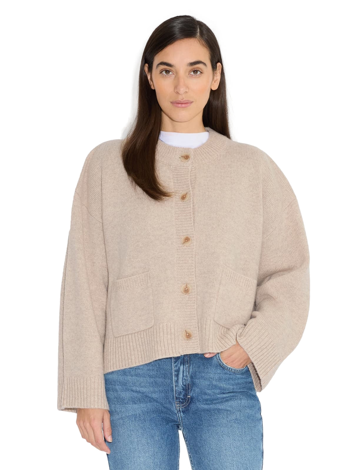 Holzweiler Julia Wide Cardigan Genser Beige
