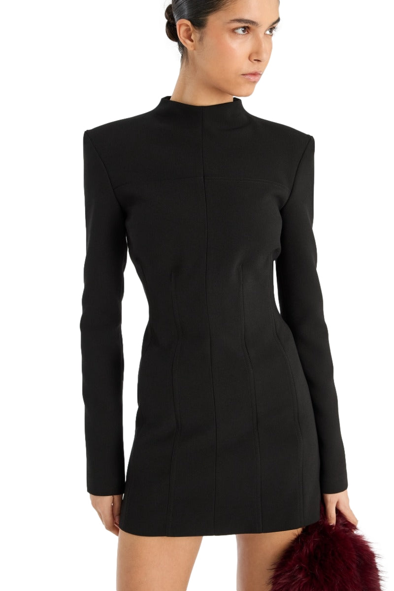 ROTATE Suiting LS Mini Dress Kjole Sort