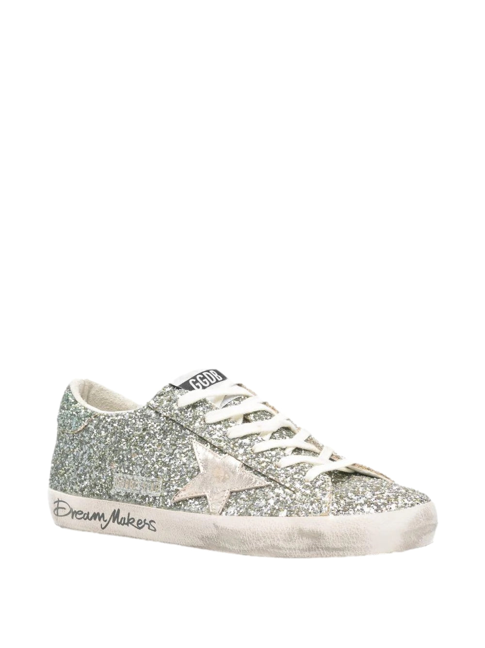 Golden Goose Superstar Glitter Laminated Star Toe Tongue/Heel Sko Grønn - modostore.no