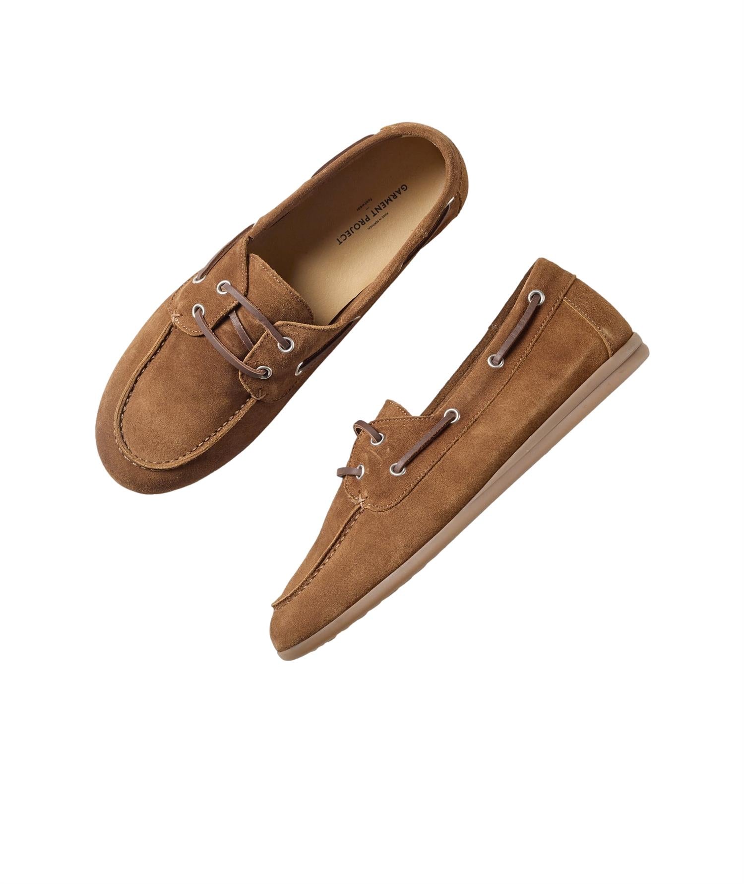 Garment Project Daisy Boat Shoe - Cognac Suede Sko Cognac