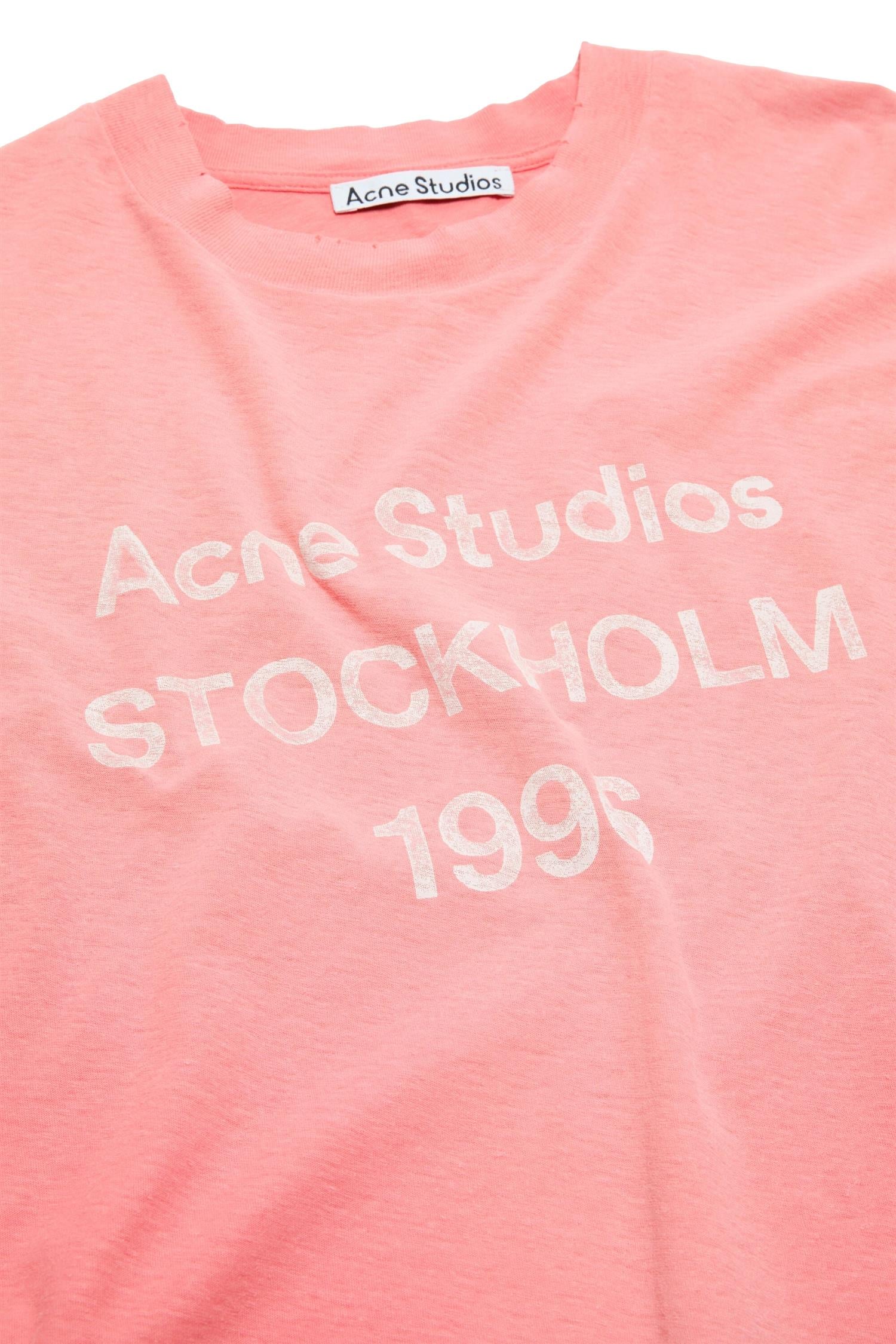 Acne Sprayed 1996 Logo T-Shirt Genser Lys Rosa