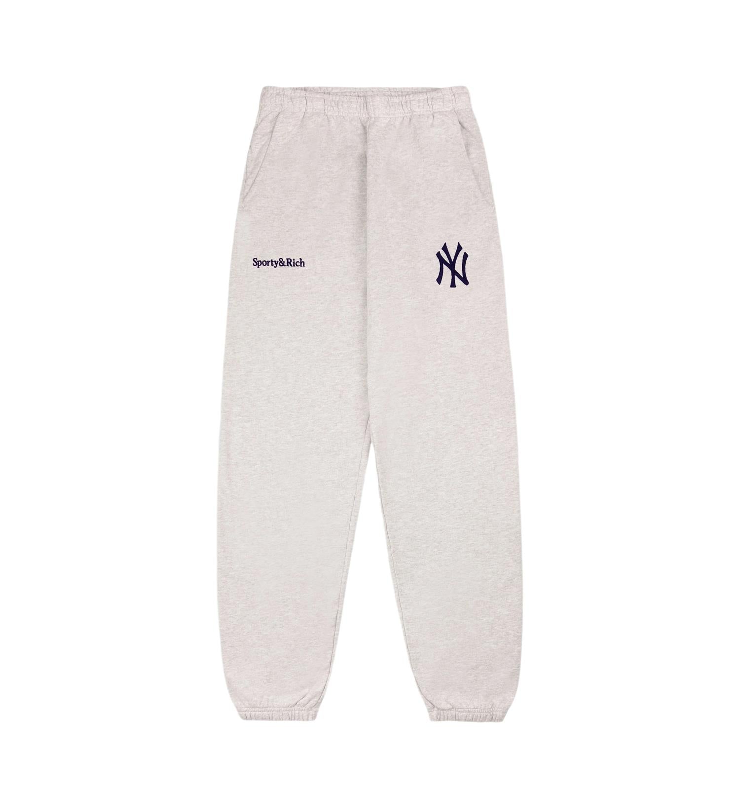 Sporty & Rich Yankees Serif Sweatpant Joggebukse Lys Grå Melert - modostore.no