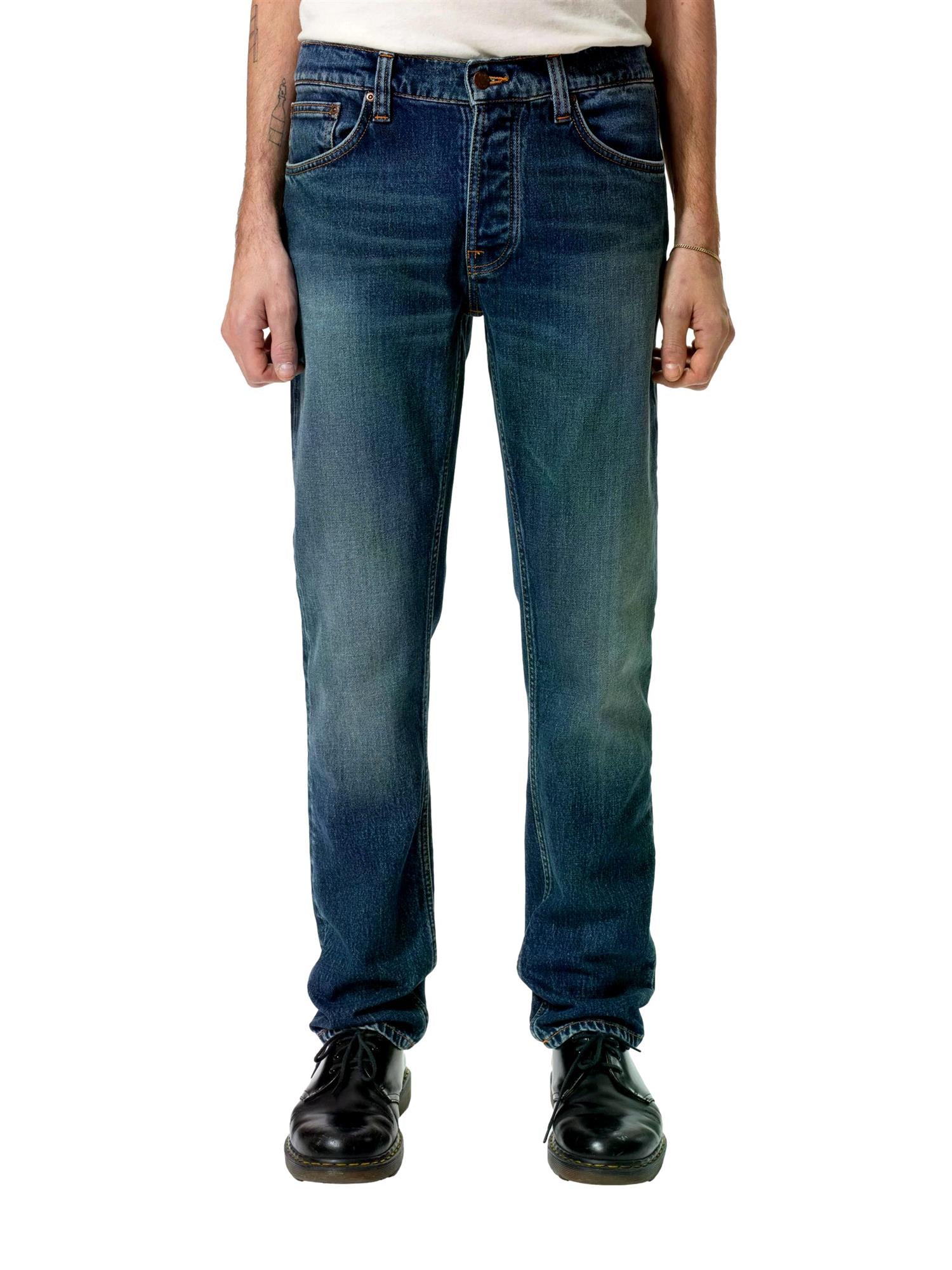 Nudie Jeans Solid Ollie Wild Blue Jeans Mørkeblå - modostore.no