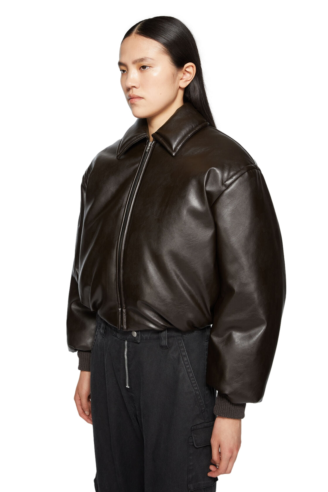 Acne Coated Bomber Jacket Jakke Mørkebrun - modostore.no