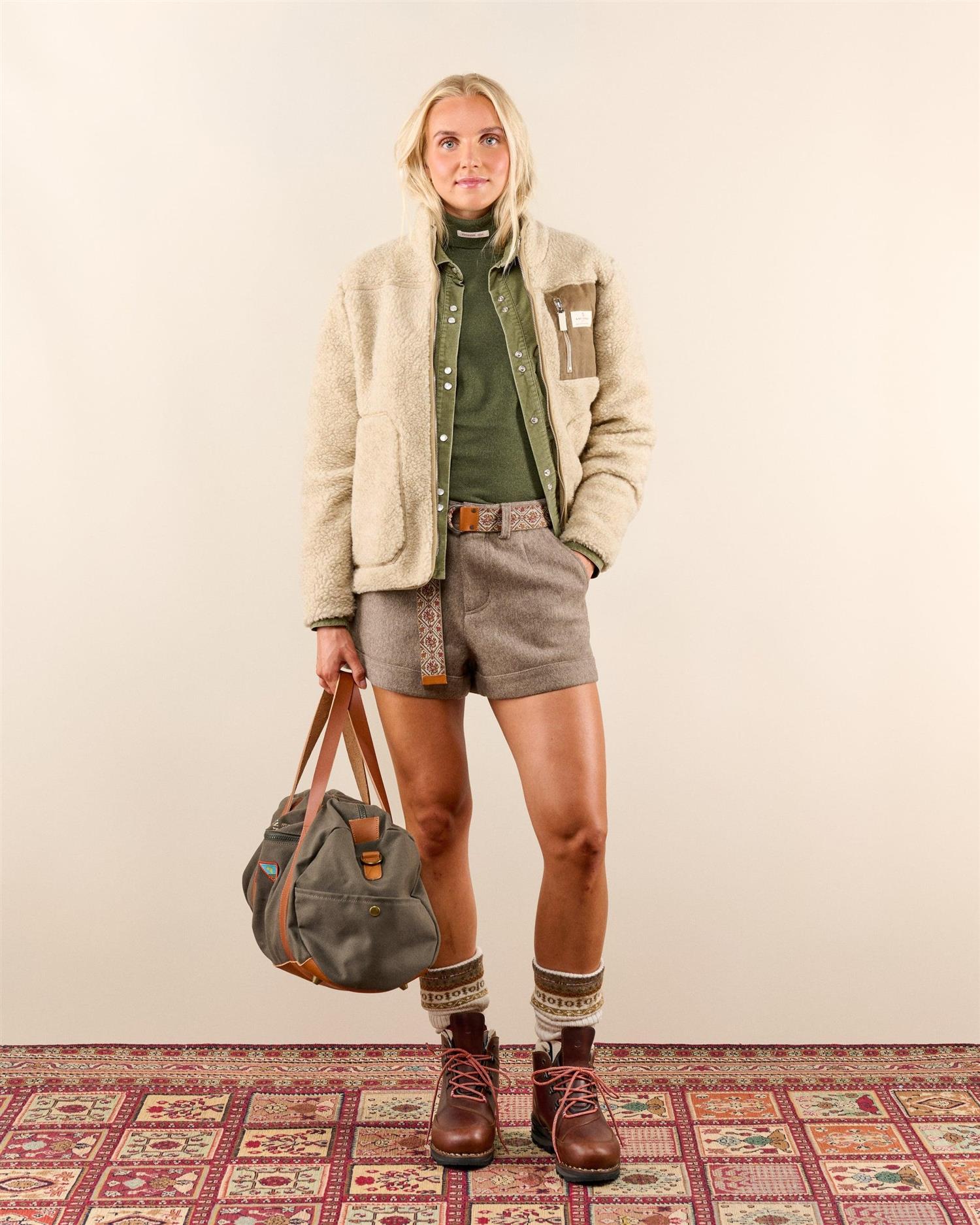 Amundsen Heroes Wool Fleece Jacket Womens Jakke Brun/Beige