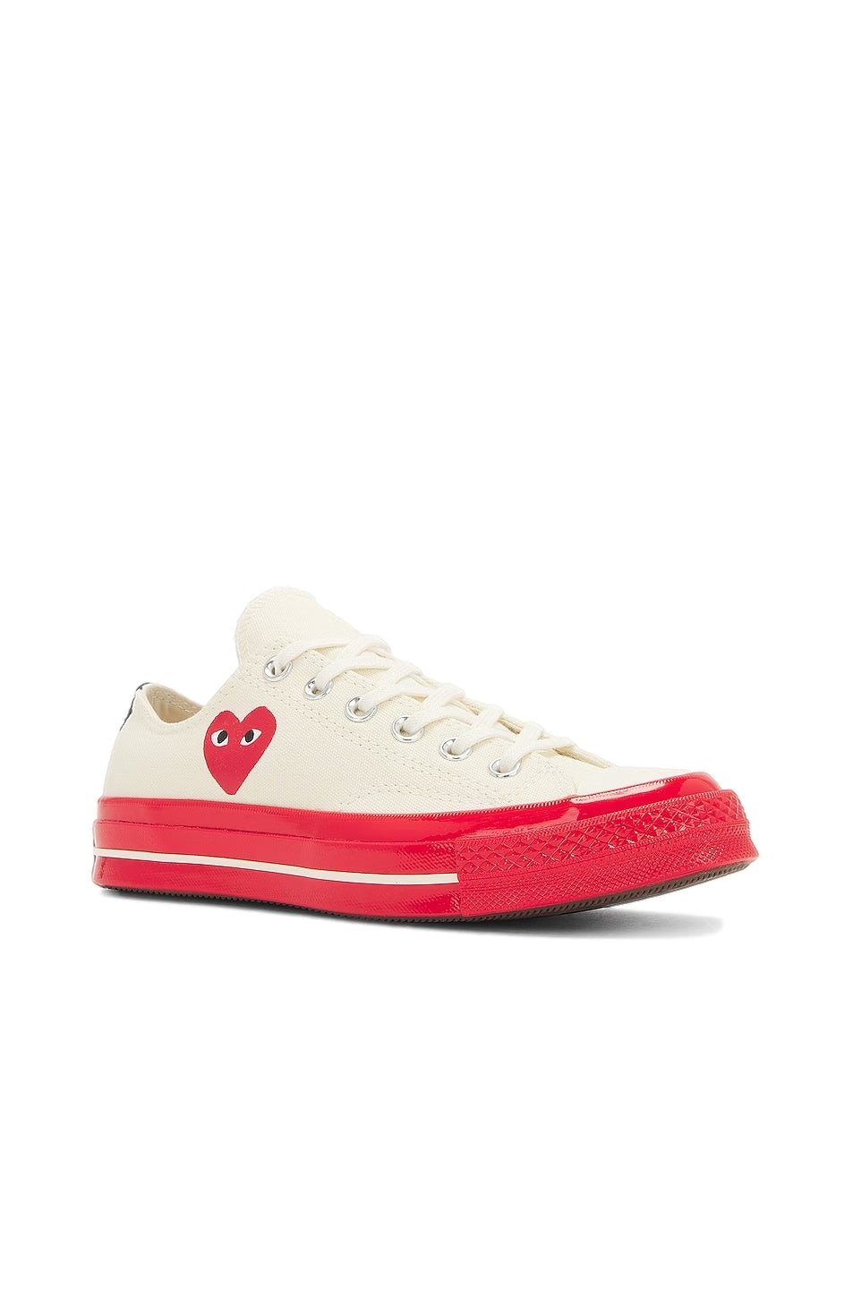 Comme des Garcons Play x Converse CDG Red Sole Low Top White Sko Off-White - modostore.no