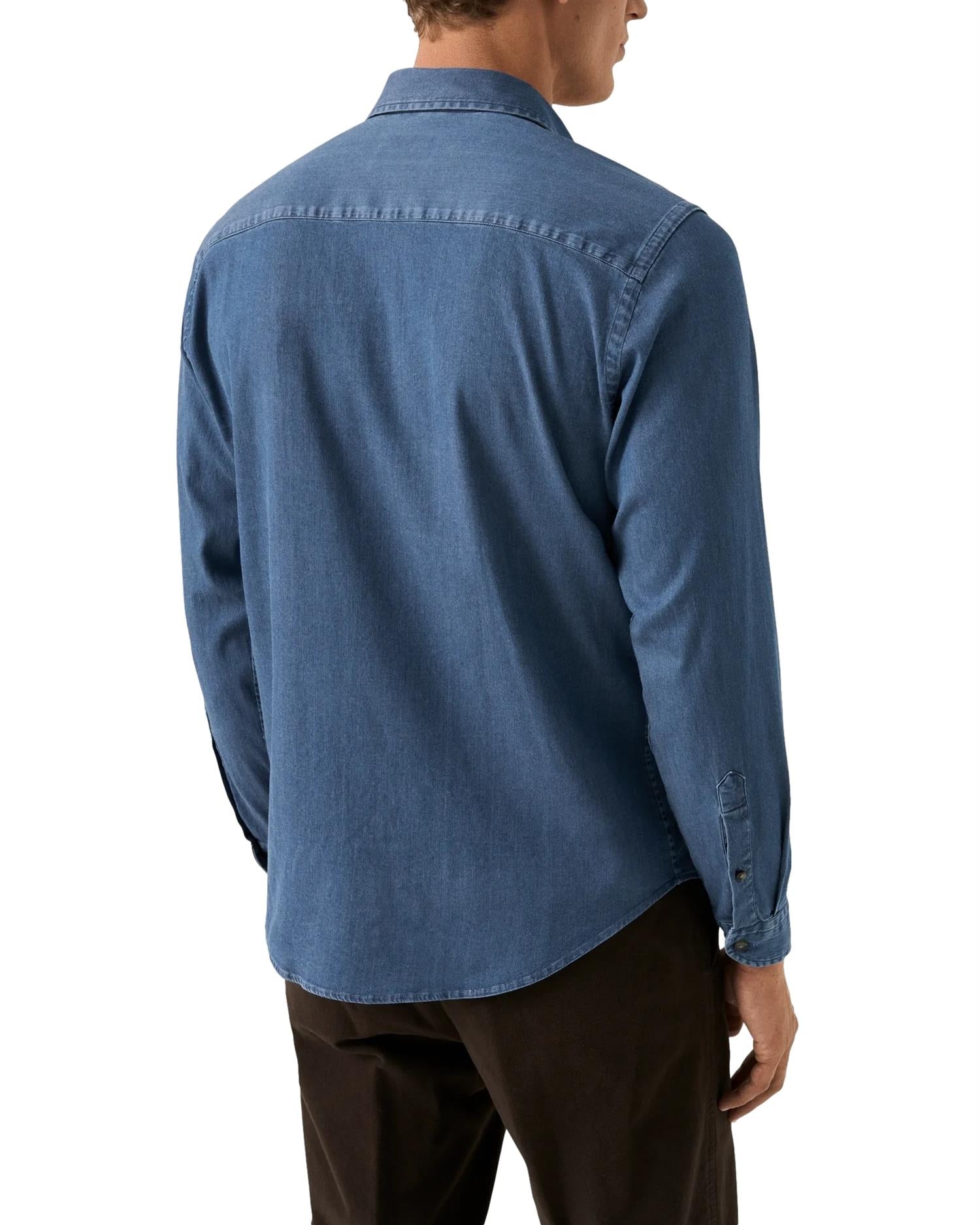 Eton Dark Wash Denim Stretch Shirt Skjorte Denim