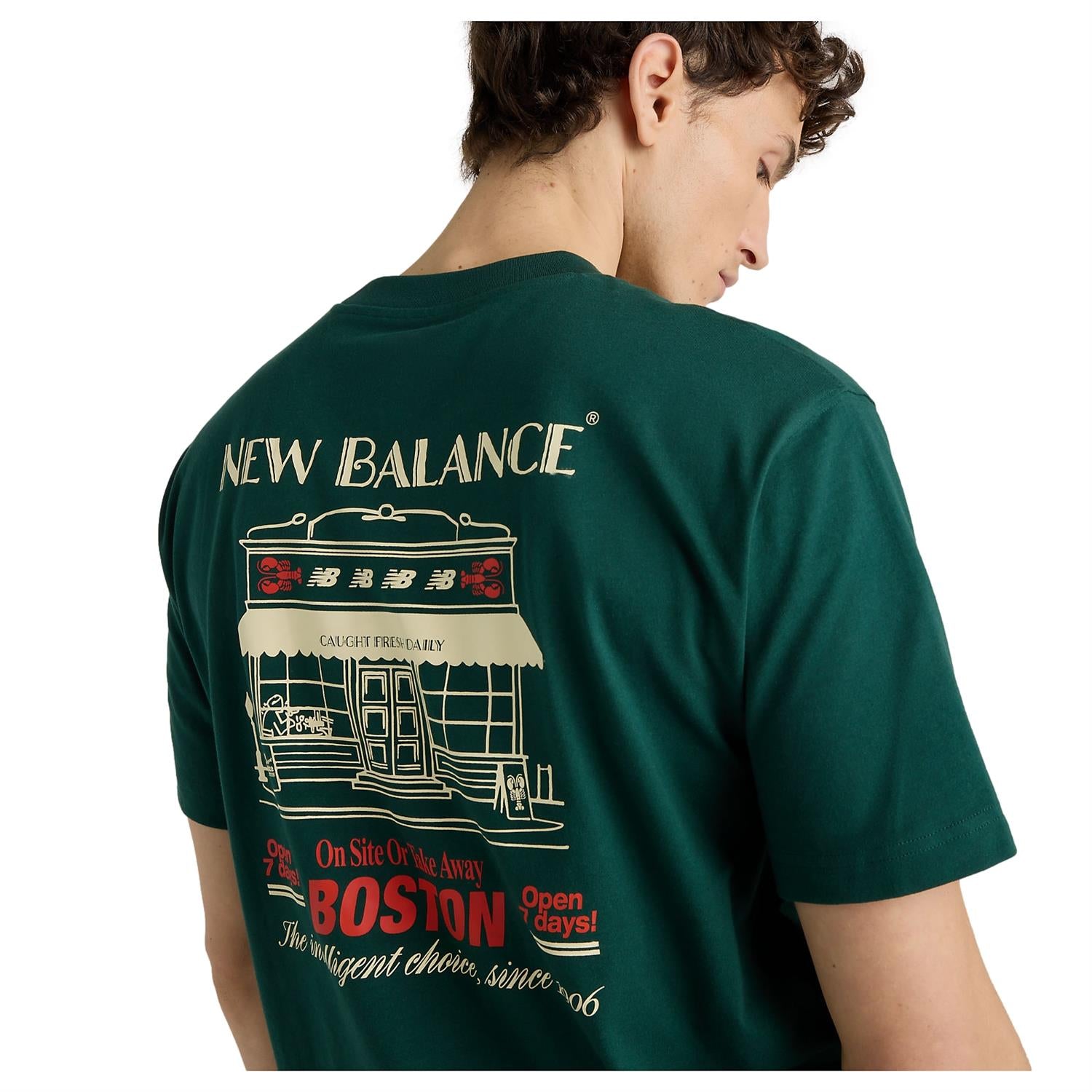New Balance Grab a Bite Boston T-Shirt T-shirt Mørkegrønn