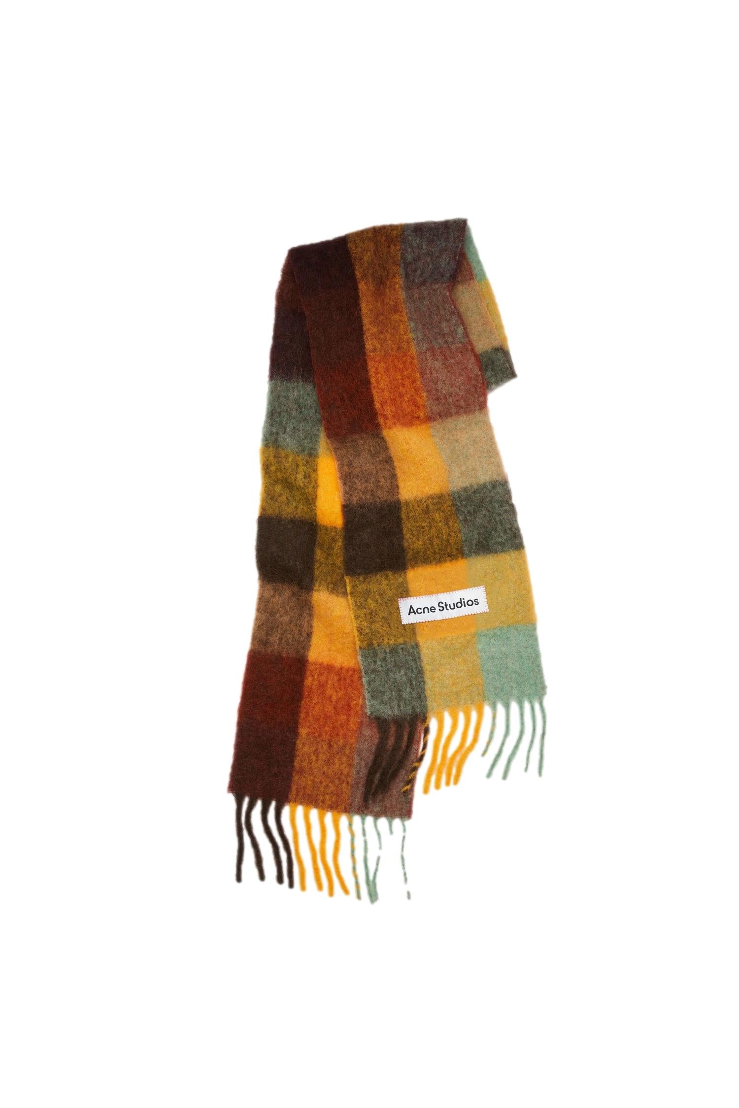 Acne MOHAIR CHECKED SCARF Skjerf Mønster - modostore.no