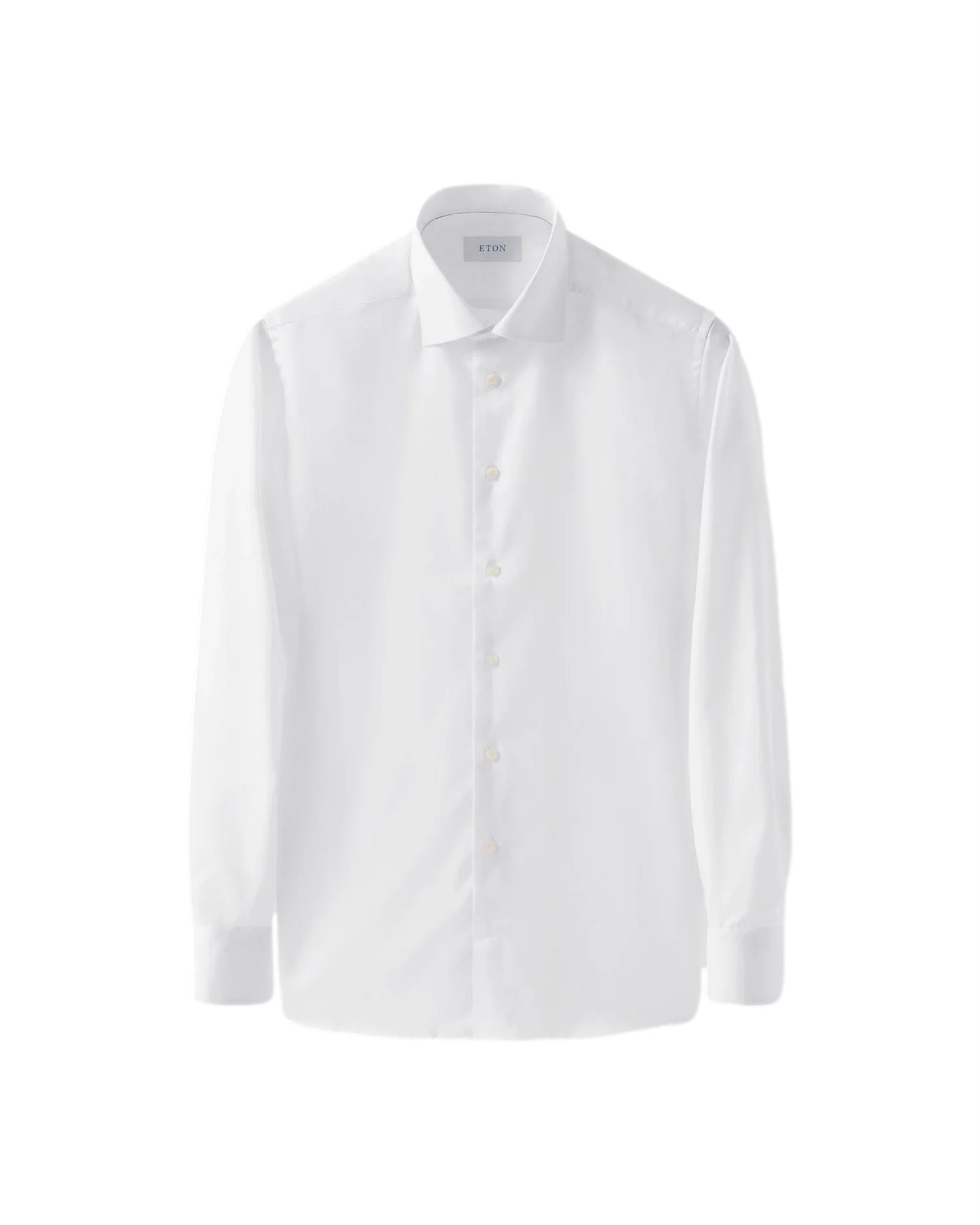 Eton 3000 Slim White Signature Twill Shirt Skjorte Hvit - modostore.no