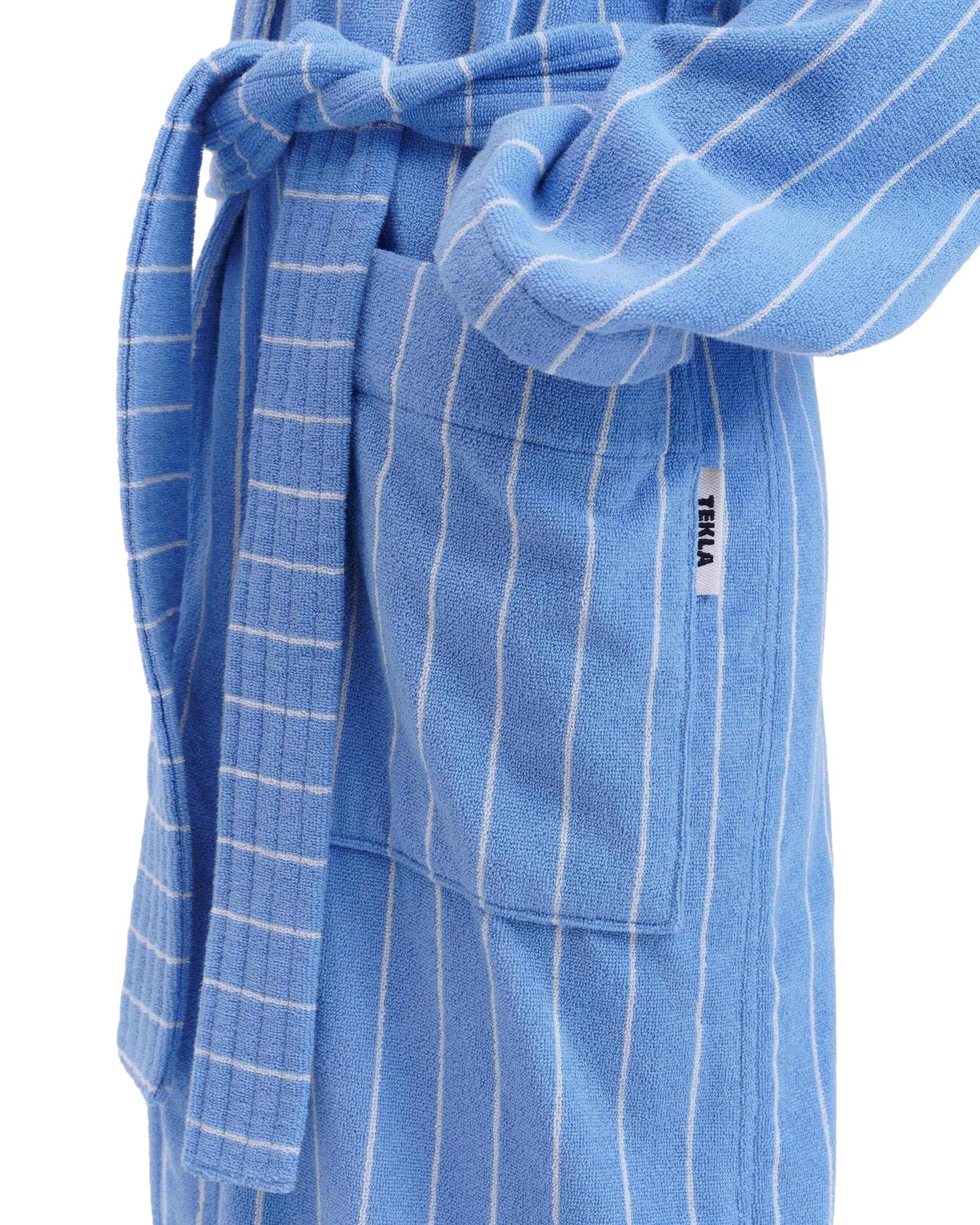 Tekla Classic Bathrobe Marseille Undertøy Morgenkåpe Blå