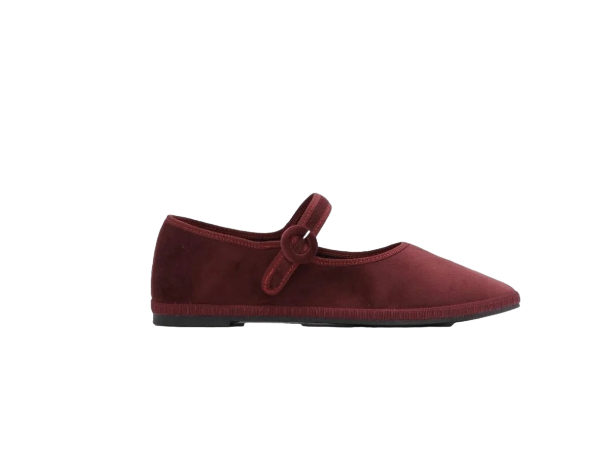 Yori Jomo Mary Jane Flats Velluto Sko Burgunder