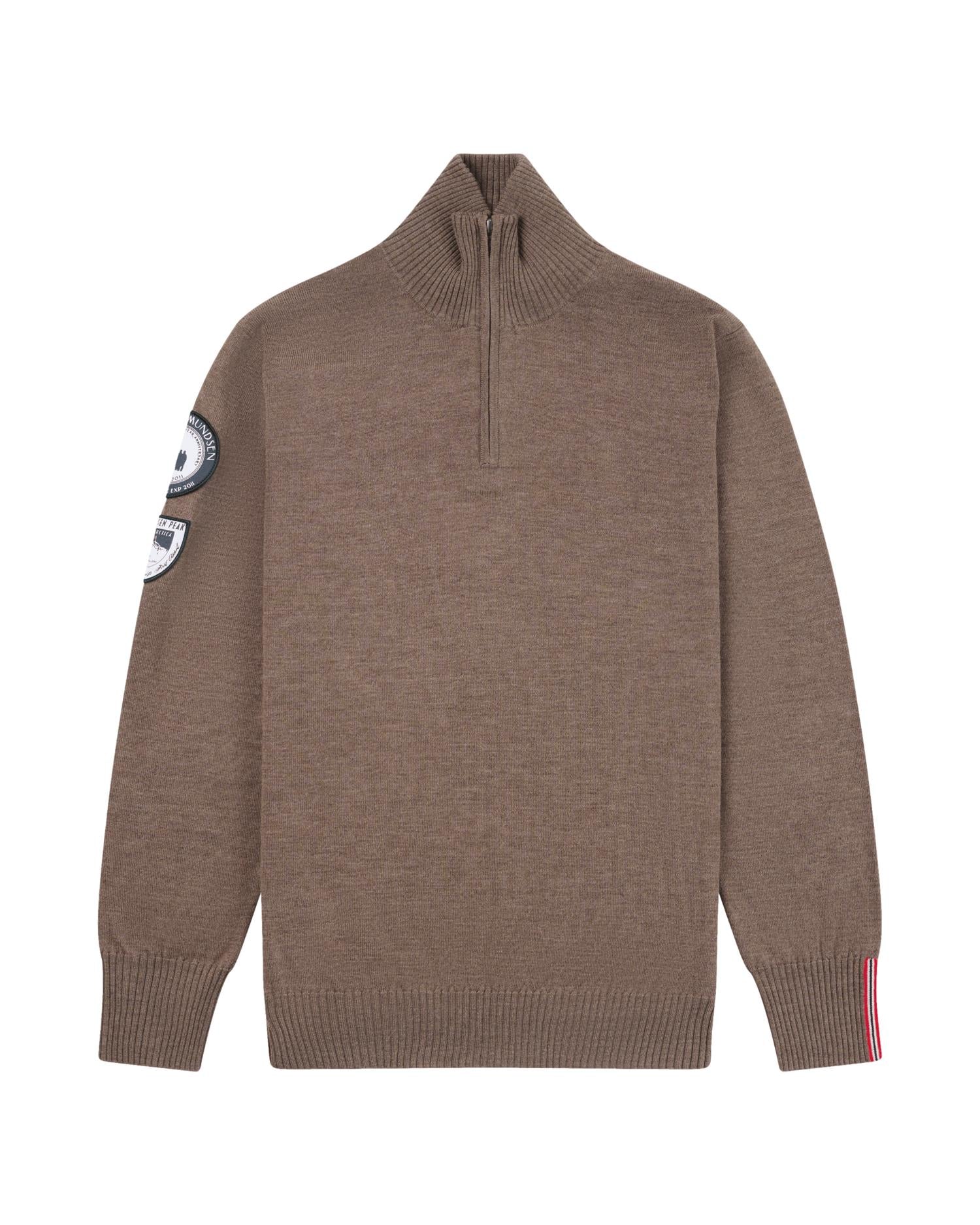 Amundsen Peak Half Zip Mens Genser Gråbrun