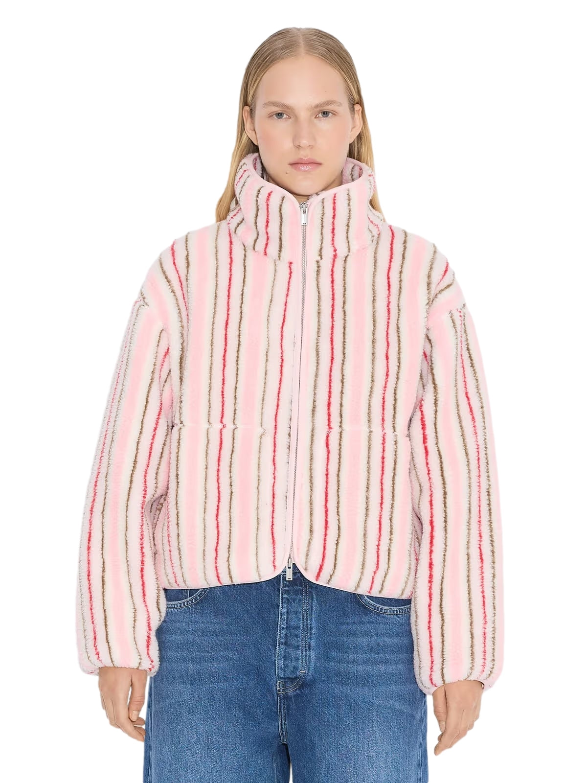 Holzweiler Rype Fleece Jacket Jakke Rosa Mønster - modostore.no