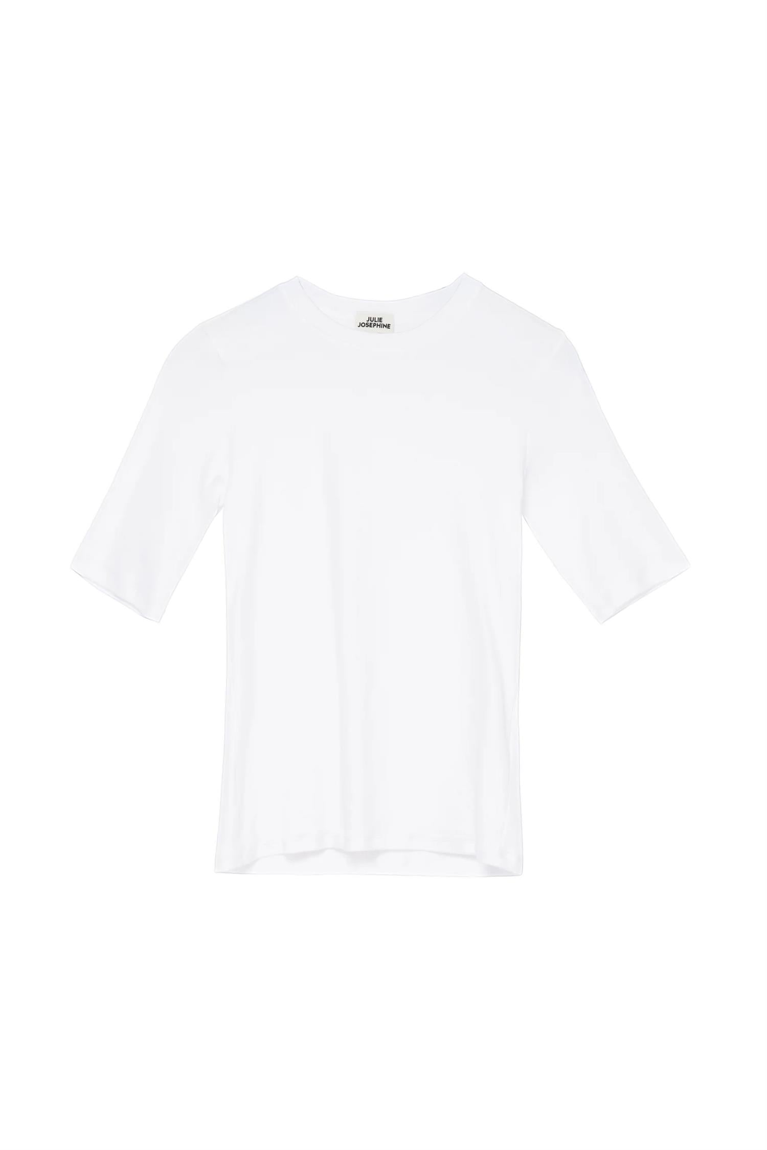 Julie Josephine Marianne Rib Tee T-shirt Hvit - modostore.no