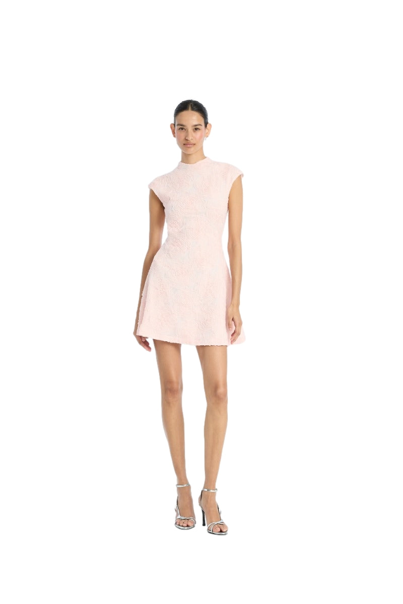 ROTATE Mesh Mini Dress Kjole Lyserosa