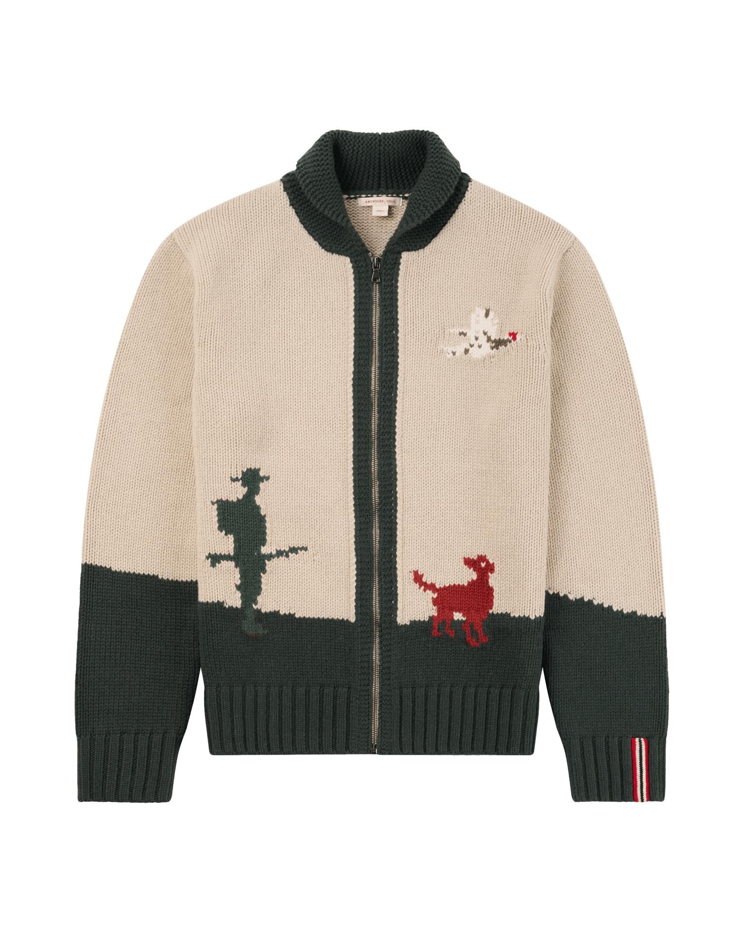 Amundsen Huntsman Cardigan Mens Cardigan Beige Mønster