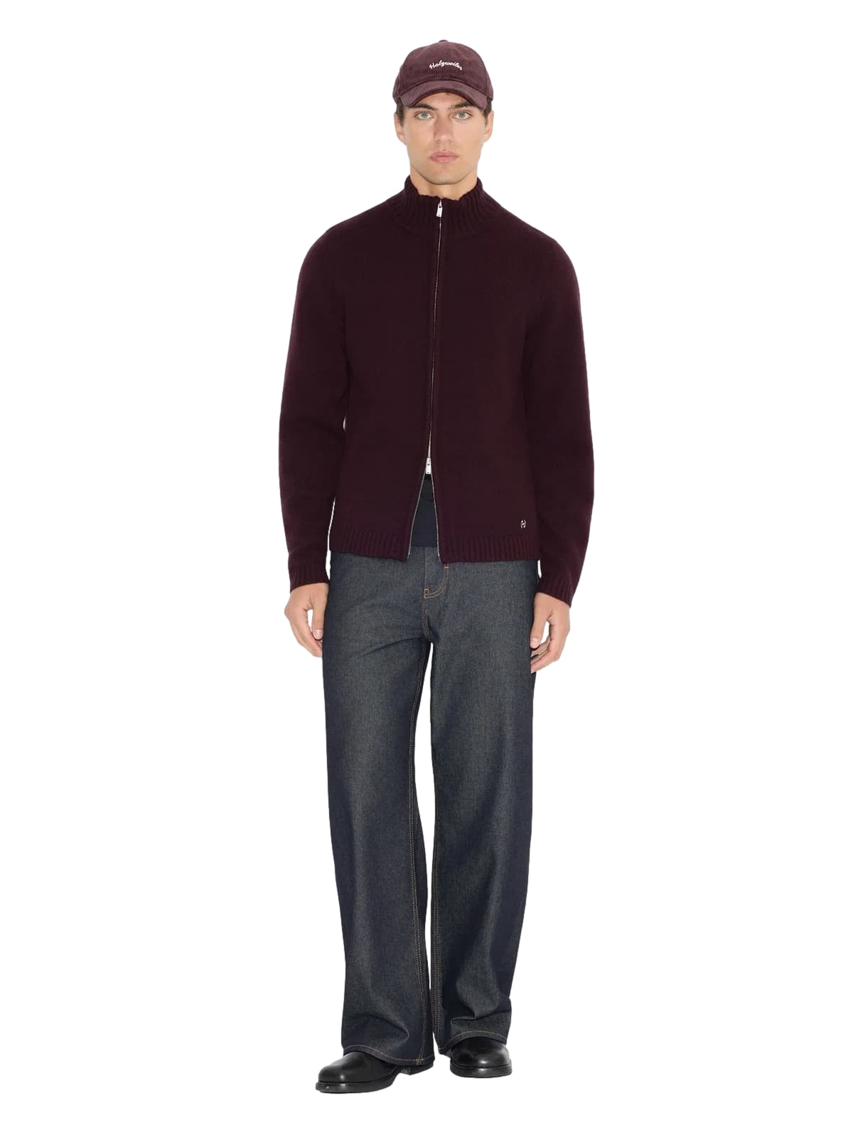 Holzweiler Andreas Zip-Up Cardigan Cardigan Burgunder