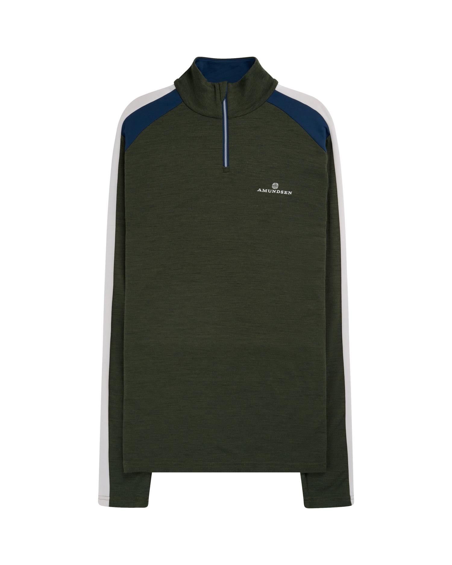 Amundsen 5Mila Half Zip Mens Stripe Genser Oliven